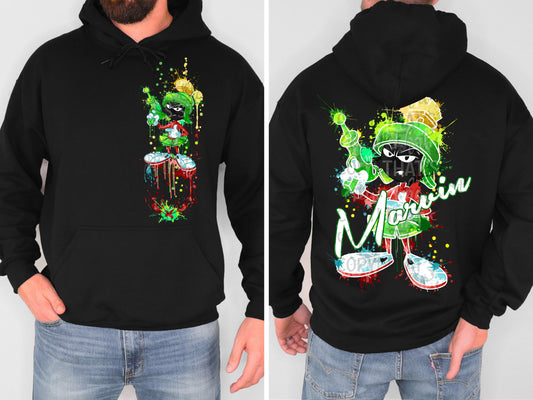 ALIEN SPLATTER DOUBLE SIDED HOODIE