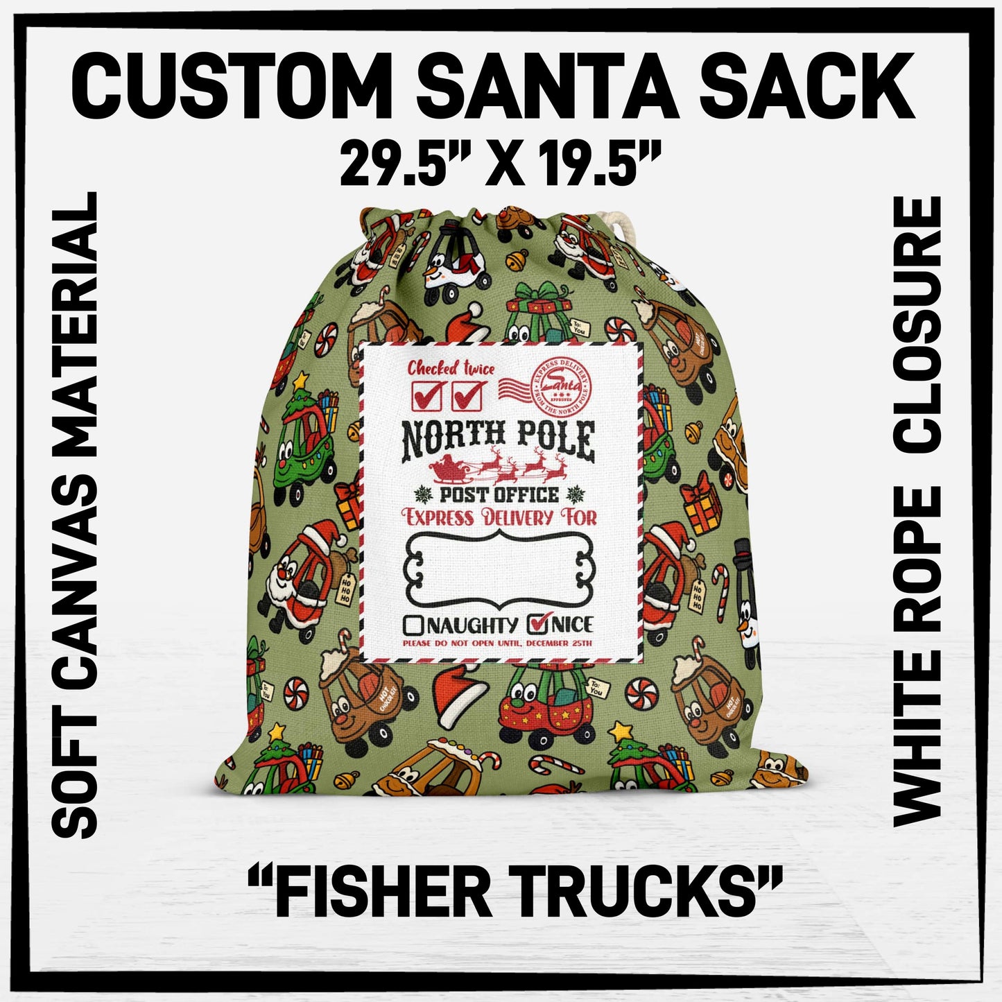 S3SK - Fisher Trucks Santa Sack - Preorder ETA: Early Nov