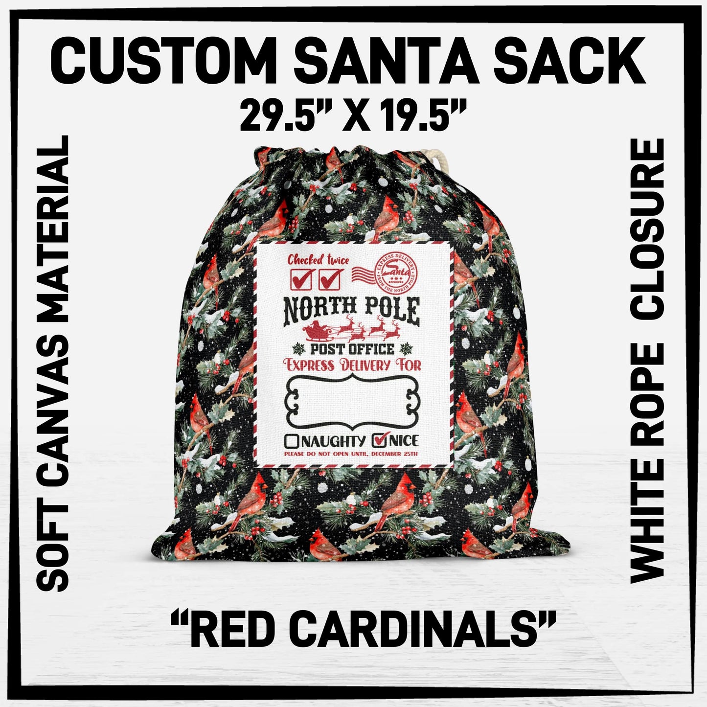 S3SK - Red Cardinals Santa Sack - Preorder ETA: Early Nov