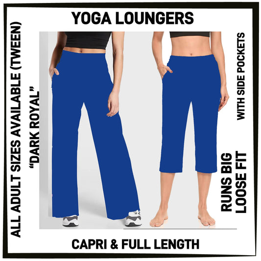 YG7L - Dark Royal Full/Capri Yoga Loungers with Pockets - Preorder ETA: Early Nov