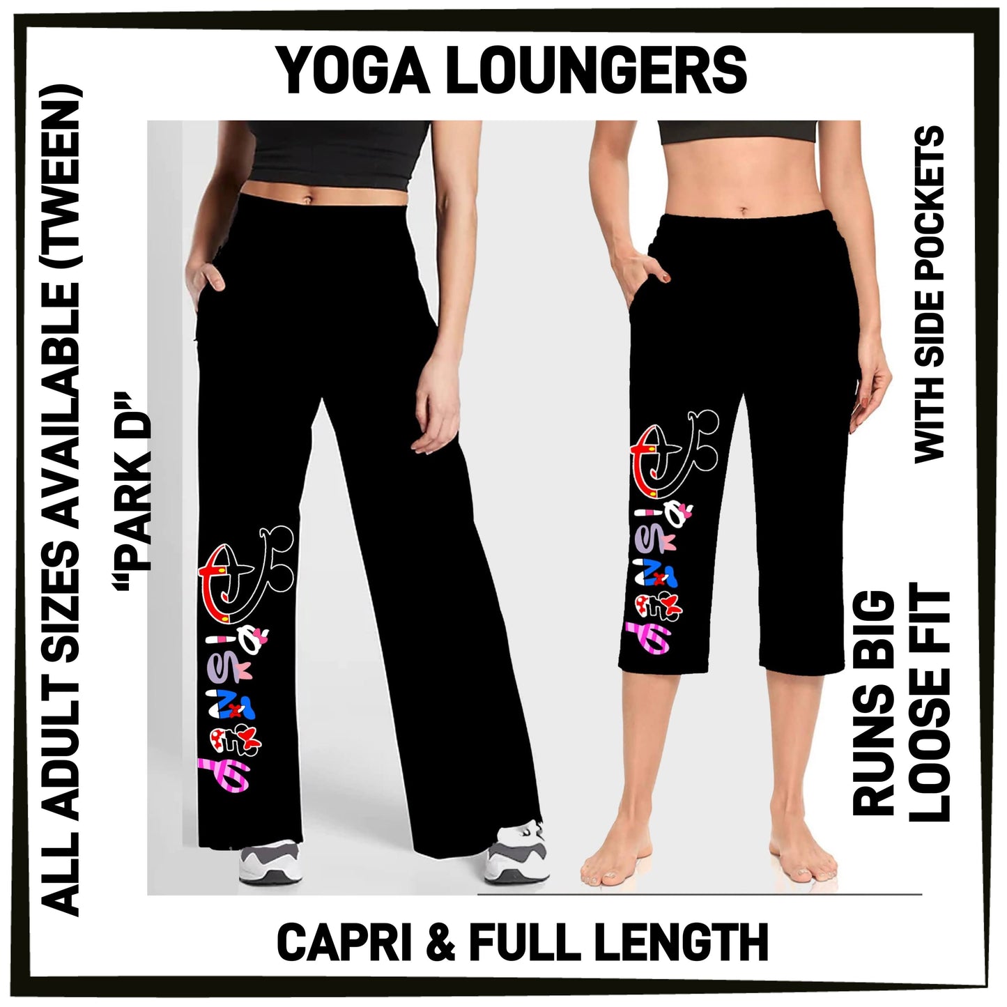YG7L - Park D Full/Capri Yoga Loungers with Pockets - Preorder ETA: Early Nov