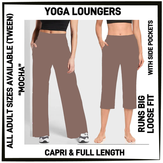 YG7L - Mocha Full/Capri Yoga Loungers with Pockets - Preorder ETA: Early Nov
