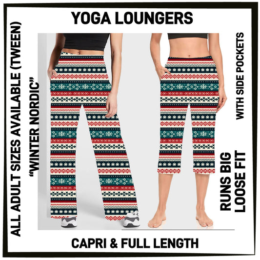 YG7L - Winter Nordic Full/Capri Yoga Loungers with Pockets - Preorder ETA: Early Nov