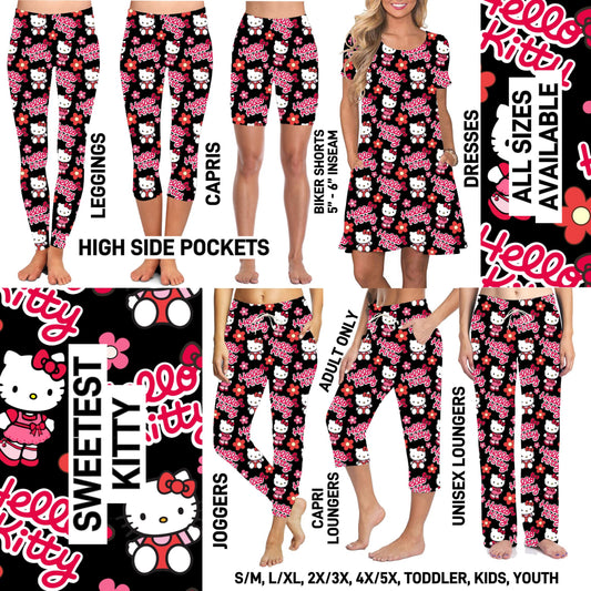 265BT - Sweetest Kitty Short Sleeve Pocket Dress - Preorder ETA: Mid-Nov