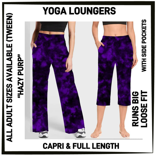 YG7L - Hazy Purp Full/Capri Yoga Loungers with Pockets - Preorder ETA: Early Nov