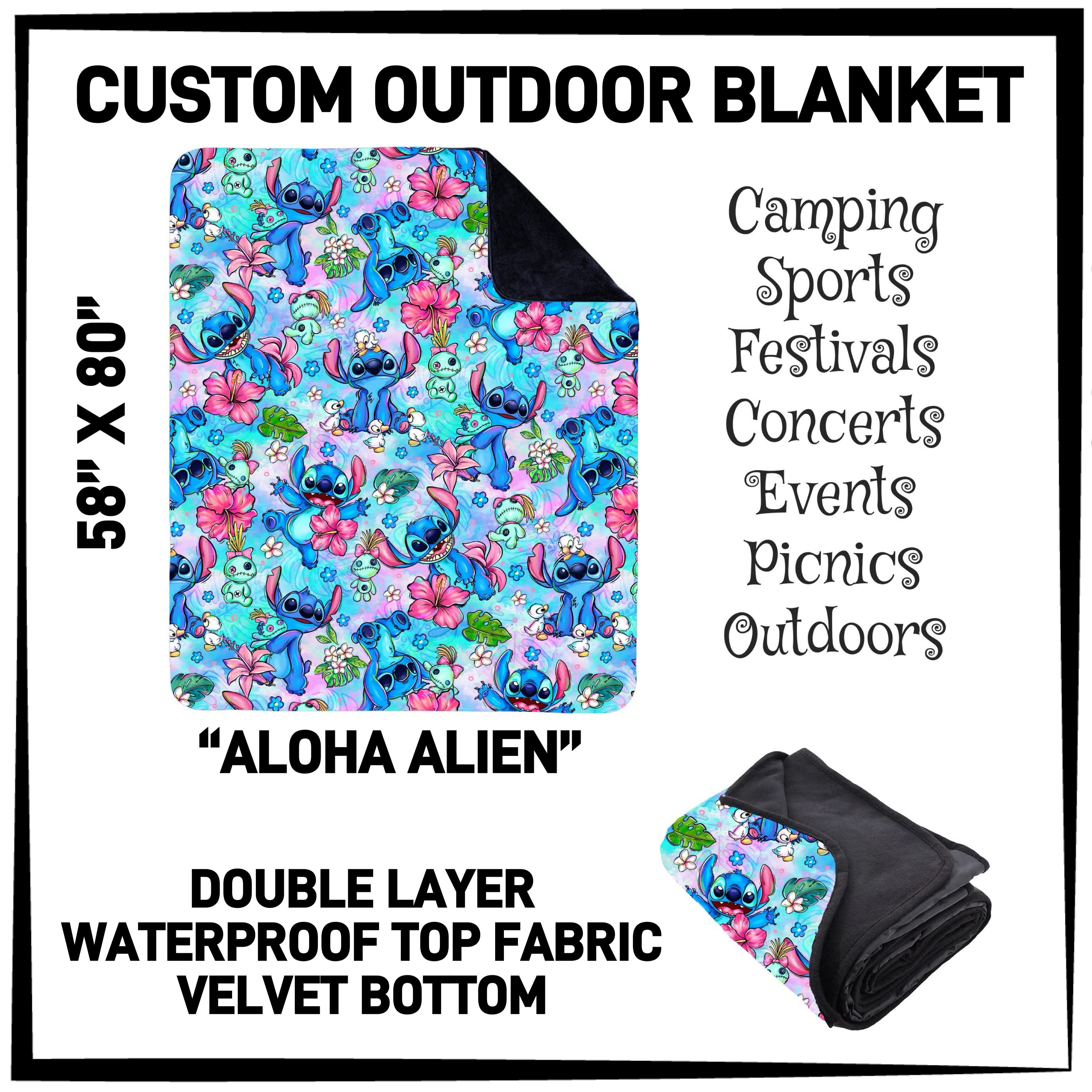 OU1B - Aloha Alien Outdoor Blanket - Preorder ETA: Late Feb