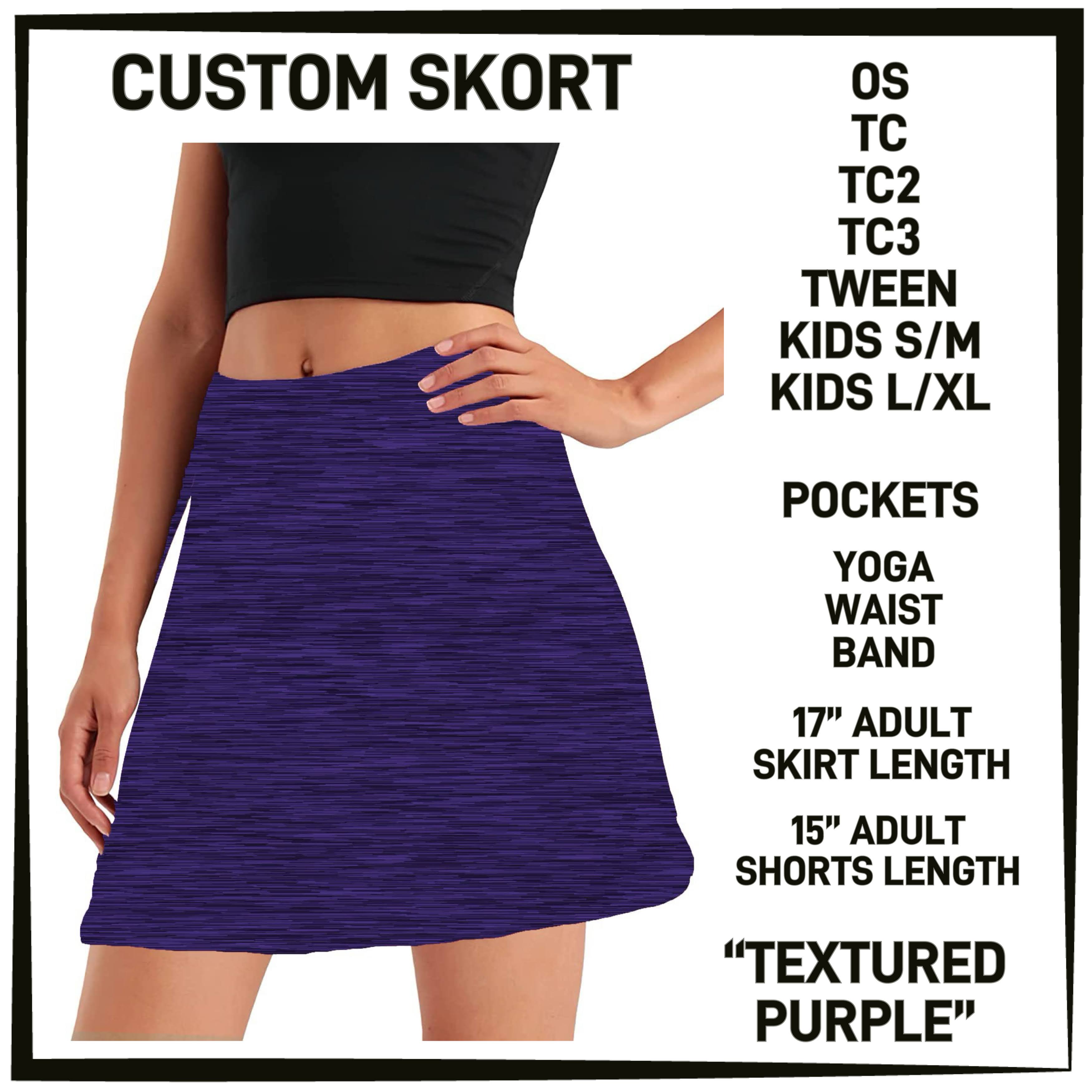 S3RK - Textured Purple Skort with Pockets - Preorder ETA: Mid-March