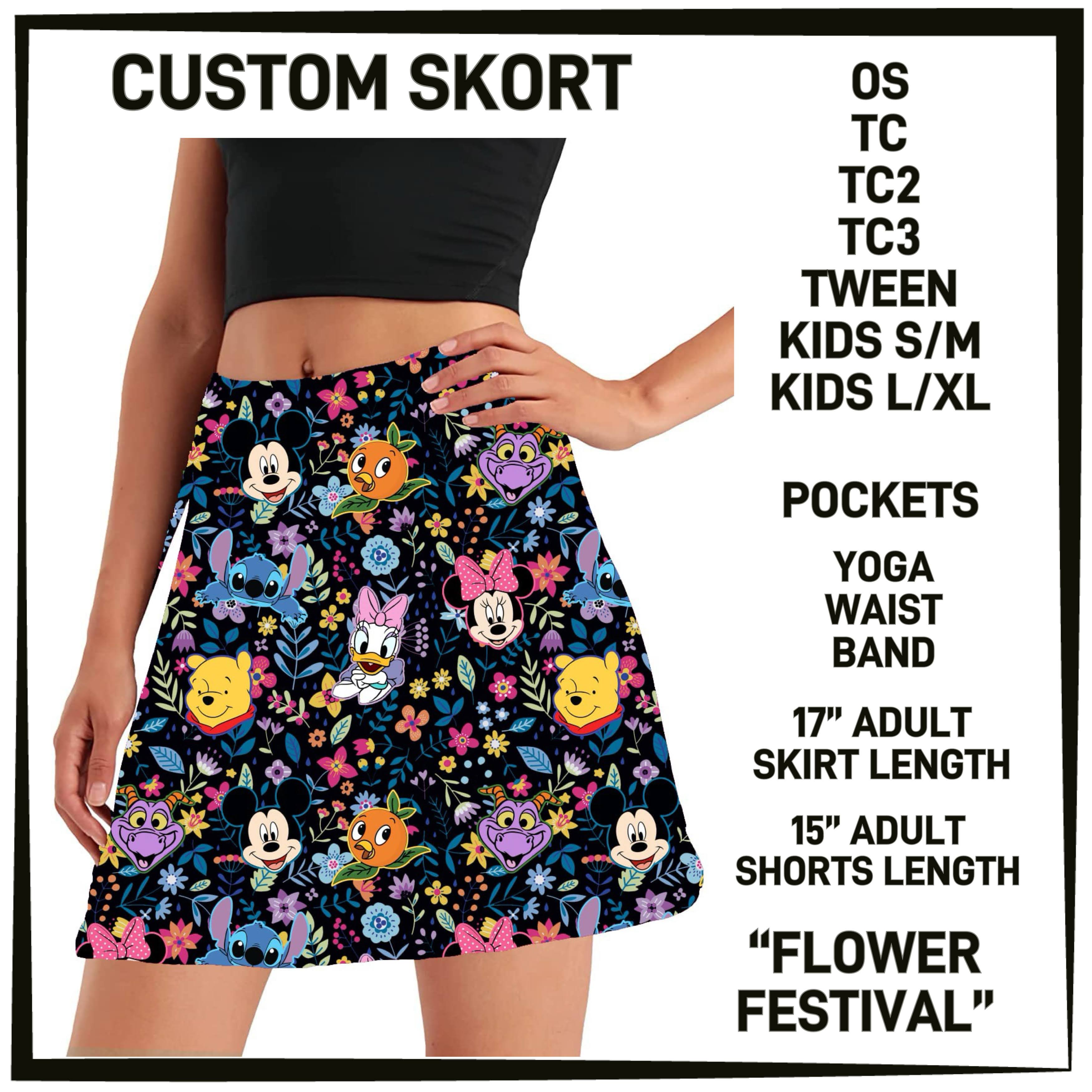 S3RK - Flower Festival Skort with Pockets - Preorder ETA: Mid-March