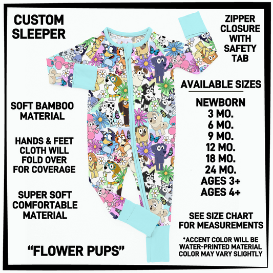 BY3S - Flower Pups Baby Sleeper - Preorder Closing 2/12 ETA: Late April