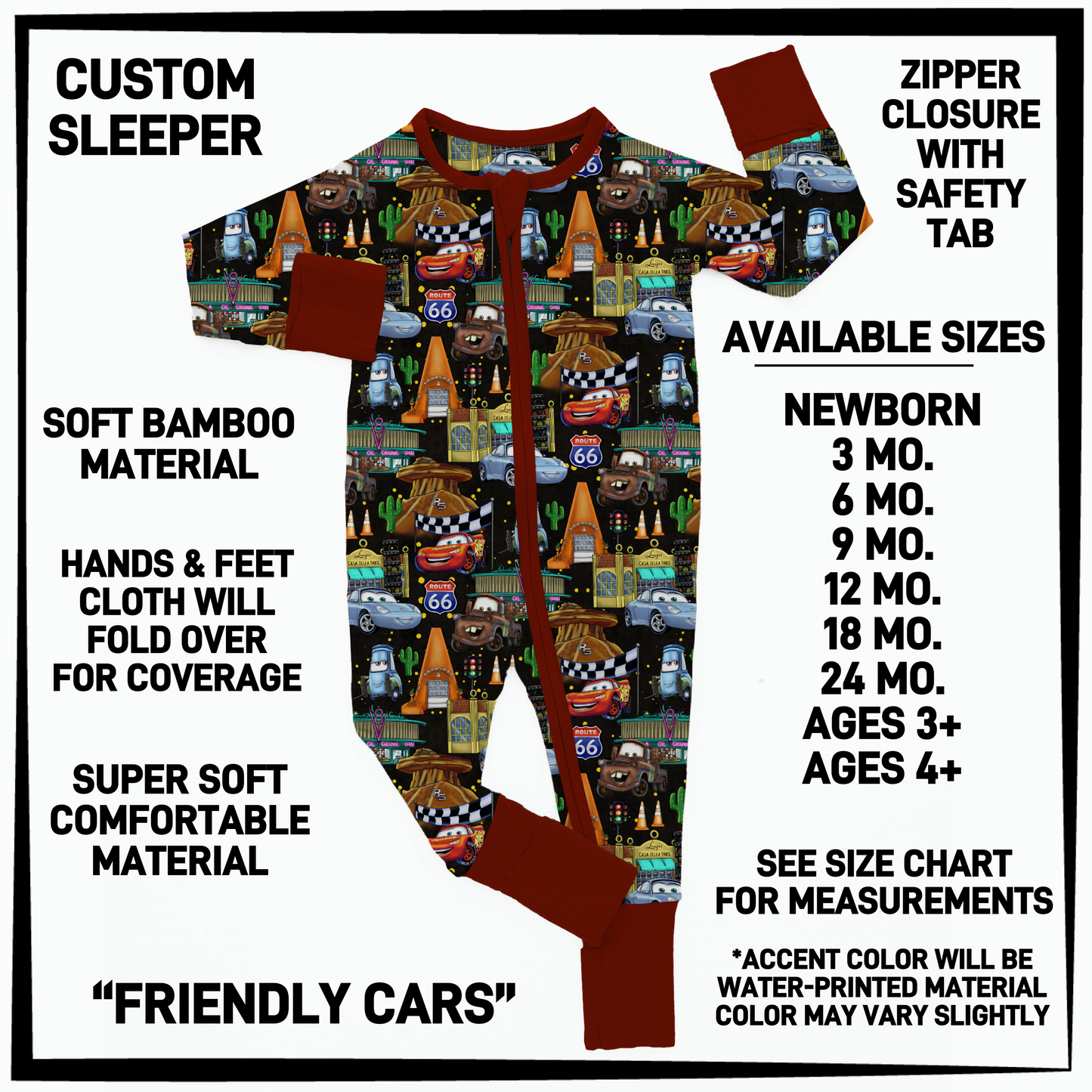 BY3S - Friendly Cars Baby Sleeper - Preorder Closing 2/12 ETA: Late April