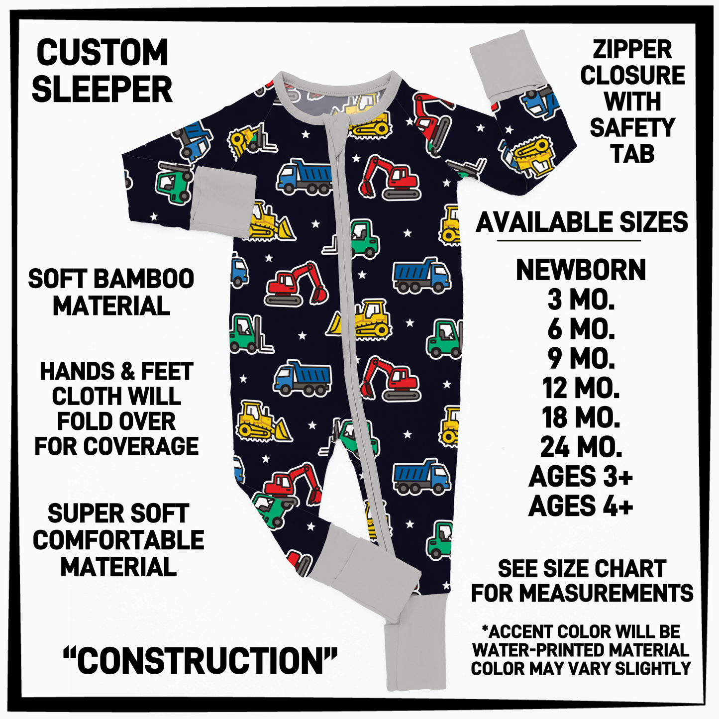 BY3S - Construction Baby Sleeper - Preorder Closing 2/12 ETA: Late April