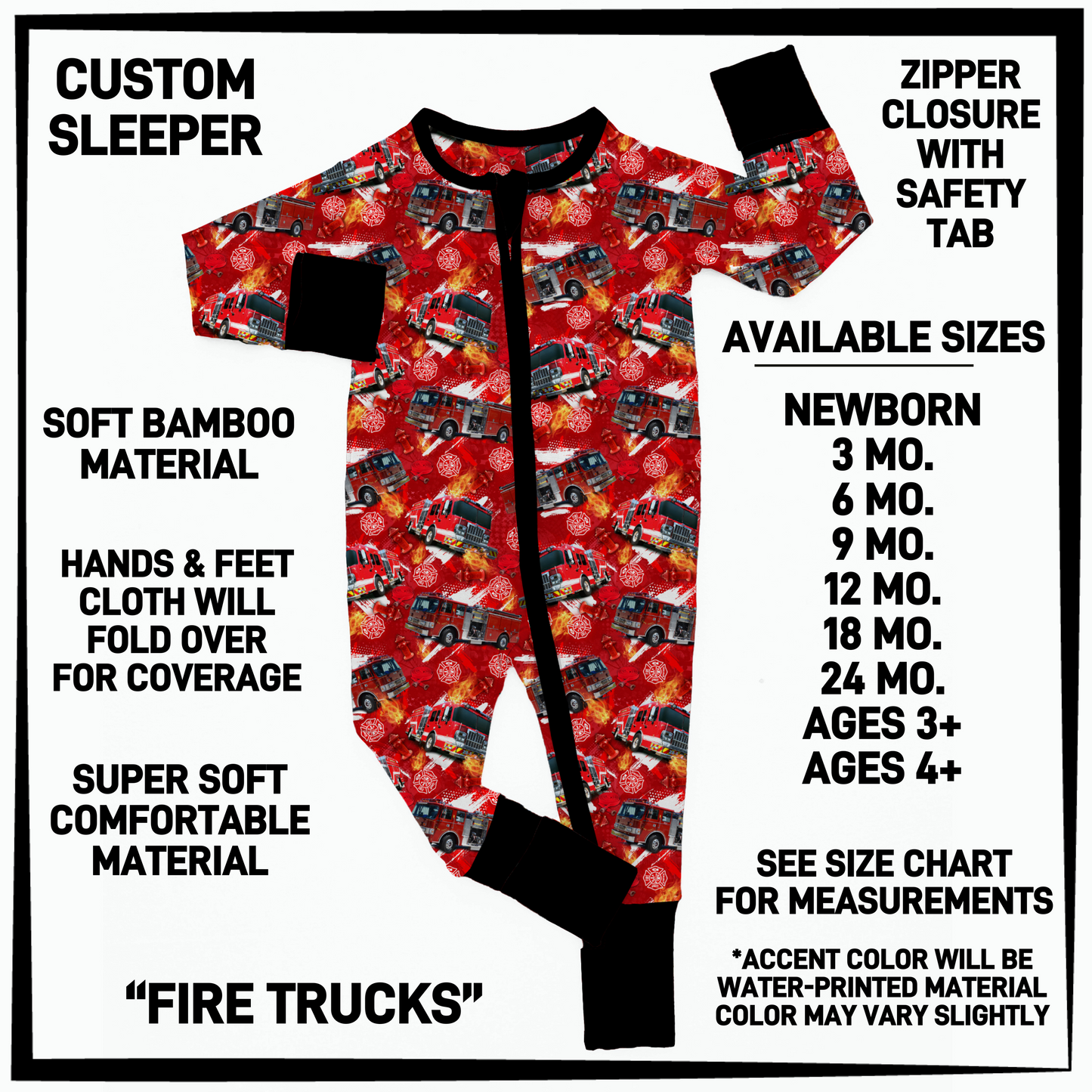 BY3S - Fire Trucks Baby Sleeper - Preorder Closing 2/12 ETA: Late April