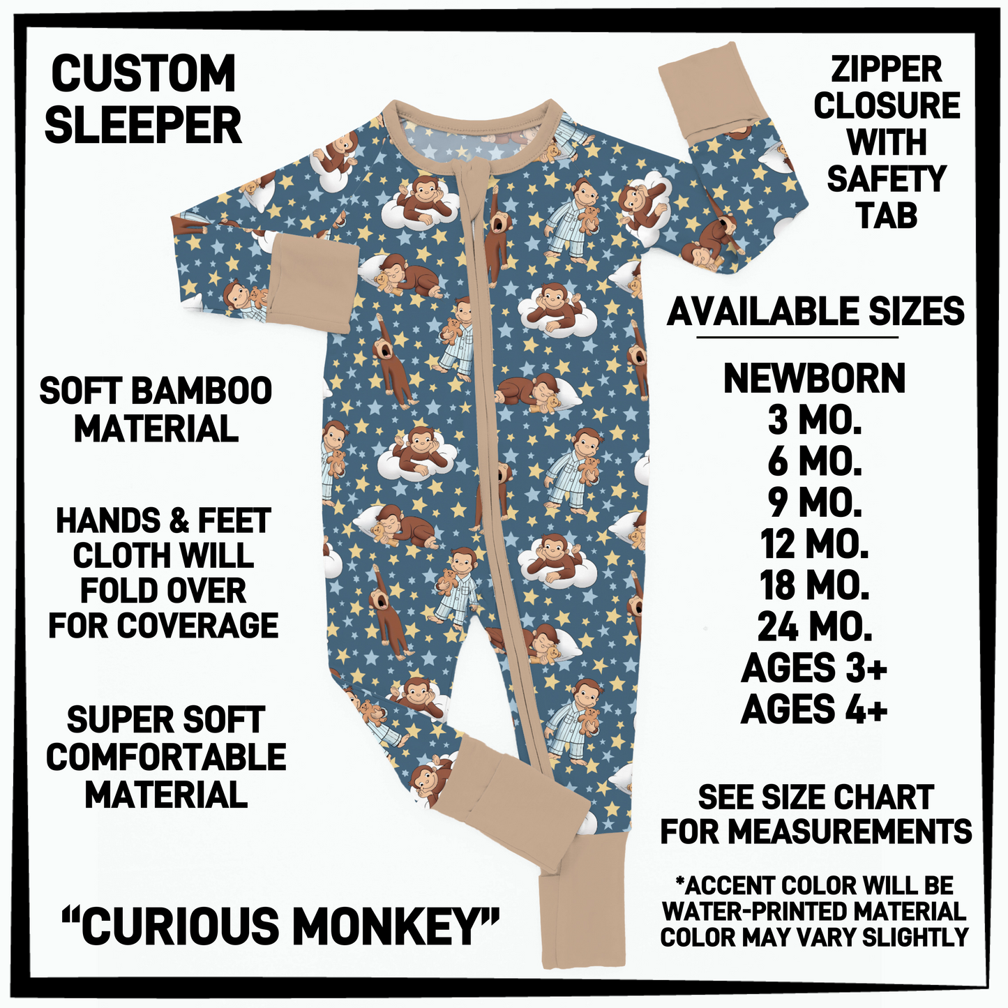 BY3S - Curious Monkey Baby Sleeper - Preorder Closing 2/12 ETA: Late April