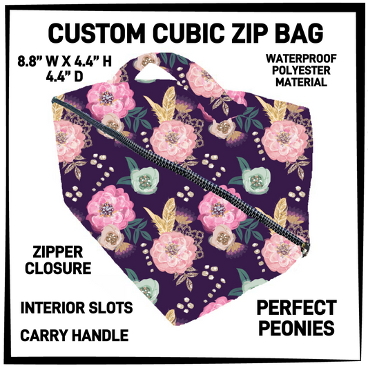 CZ1B - Perfect Peonies Cubic Zip Bag - Preorder Closing 7/8 ETA: Early Sept