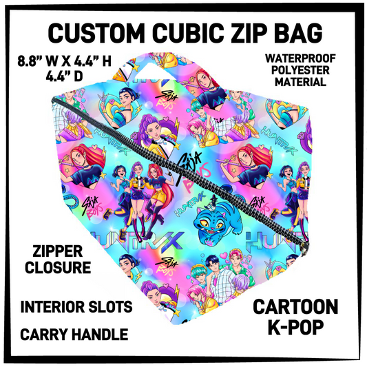 CZ1B - Cartoon K-Pop Cubic Zip Bag - Preorder Closing 7/8 ETA: Early Sept