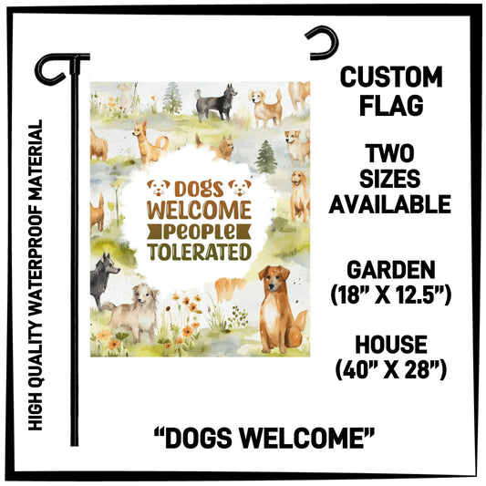GH2F - Dogs Welcome Garden/House Flag - Preorder ETA: Early Dec