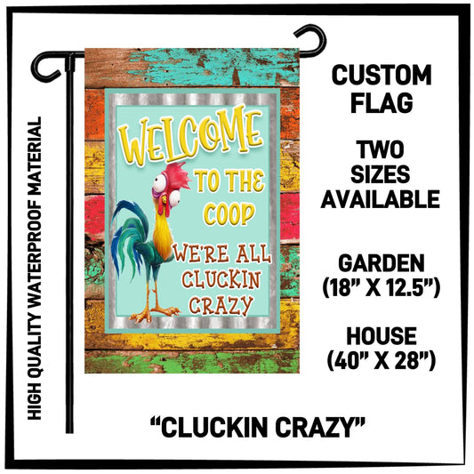 GH2F - Cluckin Crazy Garden/House Flag - Preorder ETA: Early Dec