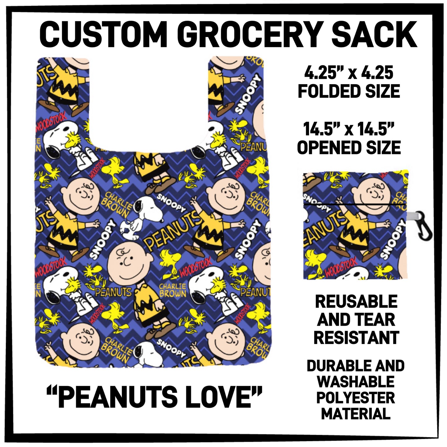RTS - Peanuts Love Grocery Sack