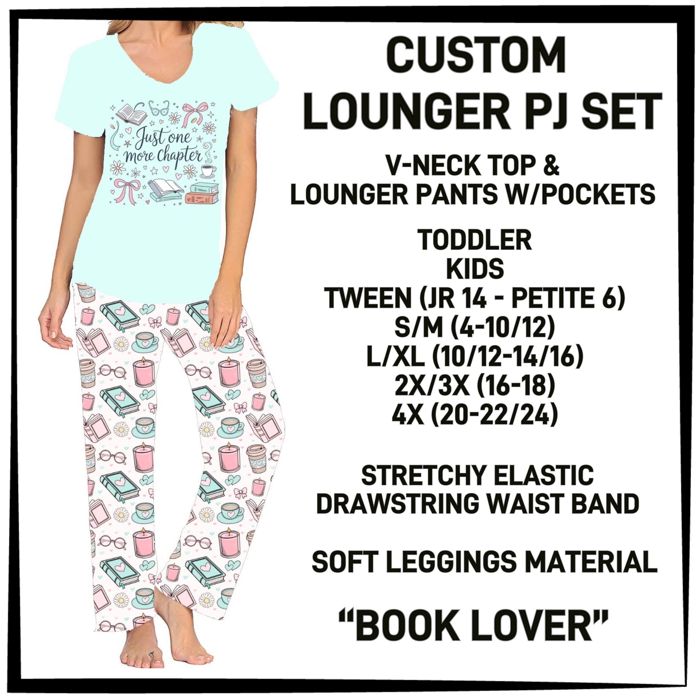 LN3S - Book Lover PJ Lounger Set - Preorder ETA: Early Dec