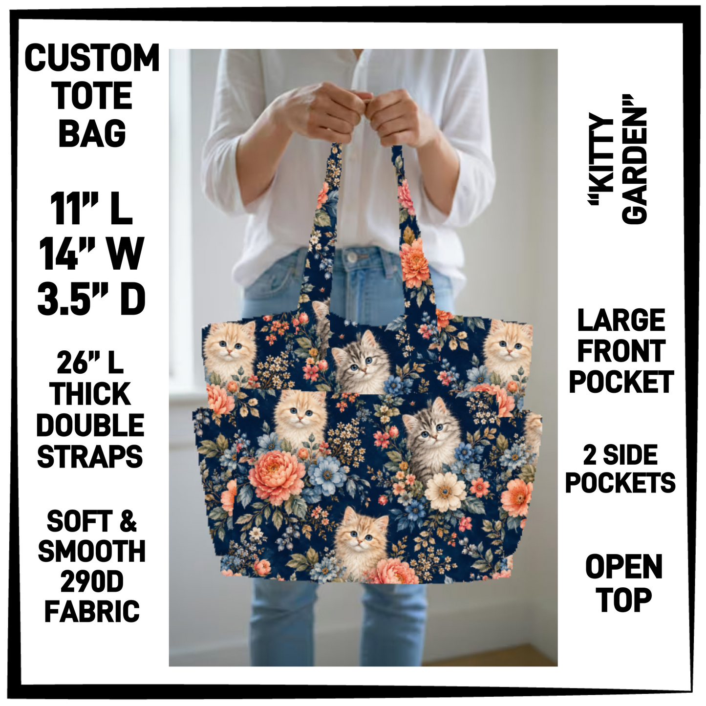 N2TB - Kitty Garden Custom Tote Bag - Preorder Closing 7/22 ETA: Late Sept