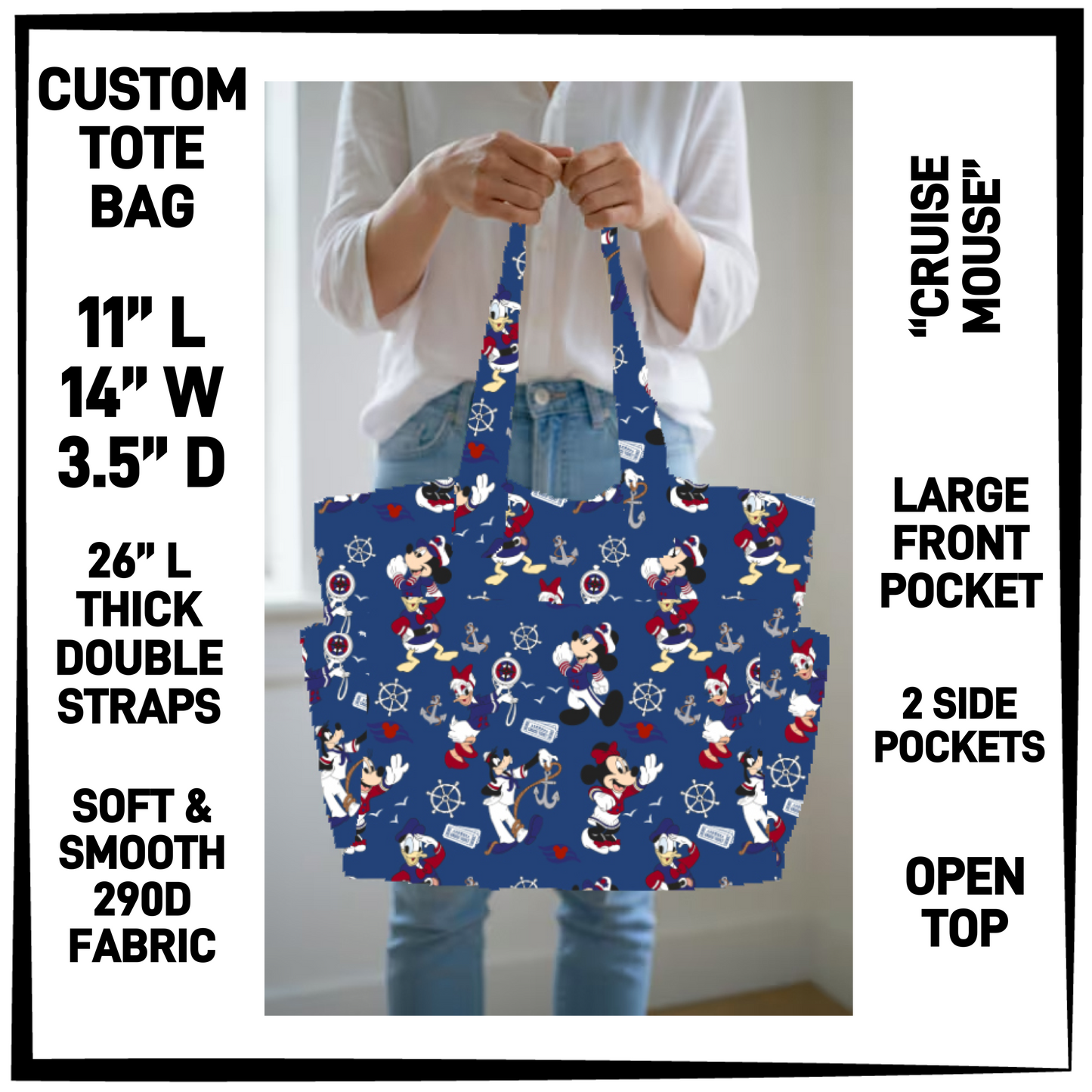 N2TB - Cruise Mouse Custom Tote Bag - Preorder Closing 7/22 ETA: Late Sept