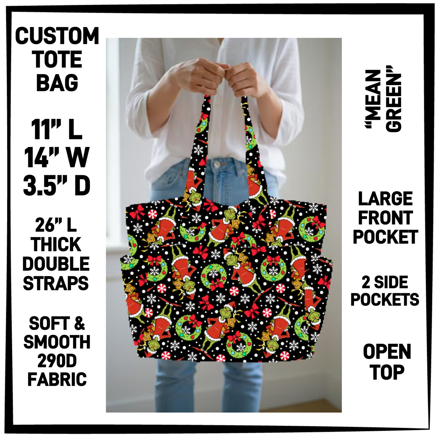 N2TB - Mean Green Custom Tote Bag - Preorder Closing 7/22 ETA: Late Sept