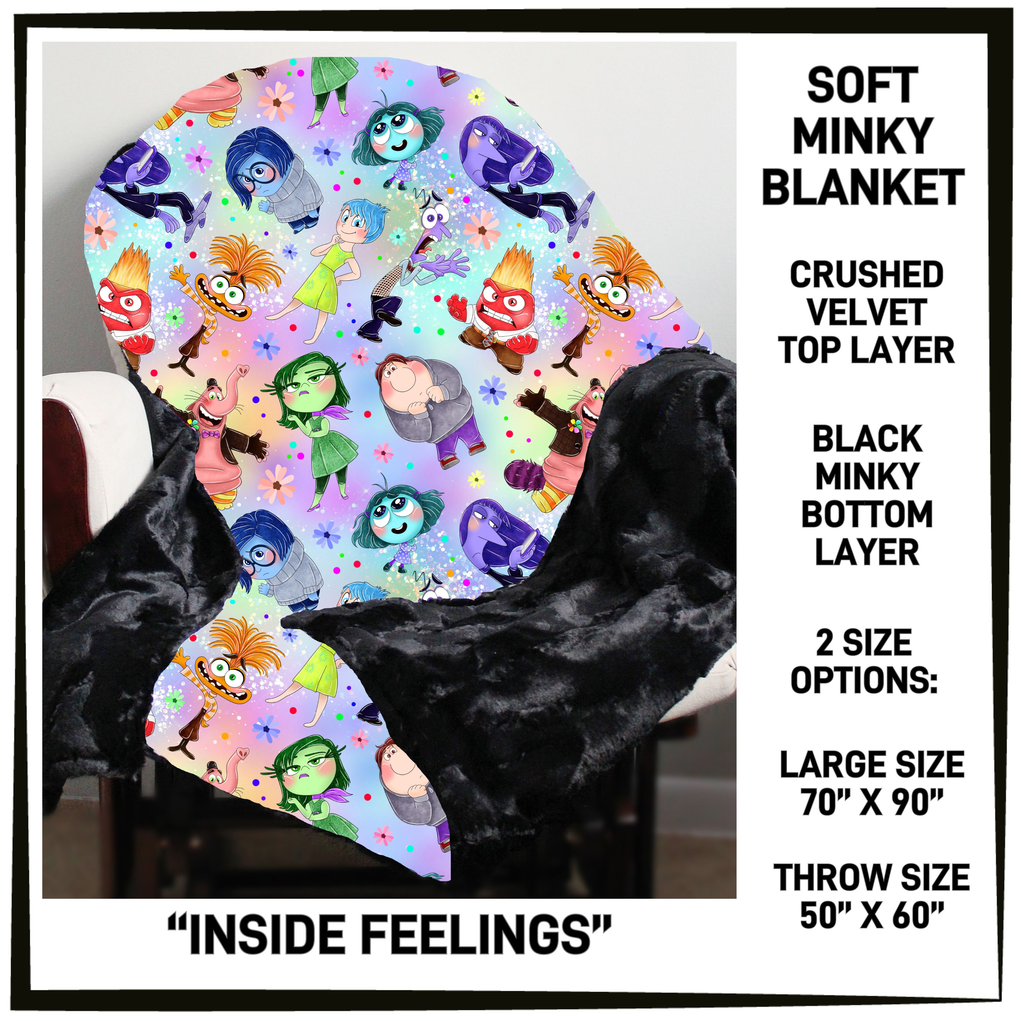 MK7B - Inside Feelings Minky Blanket - Preorder ETA: Late Dec