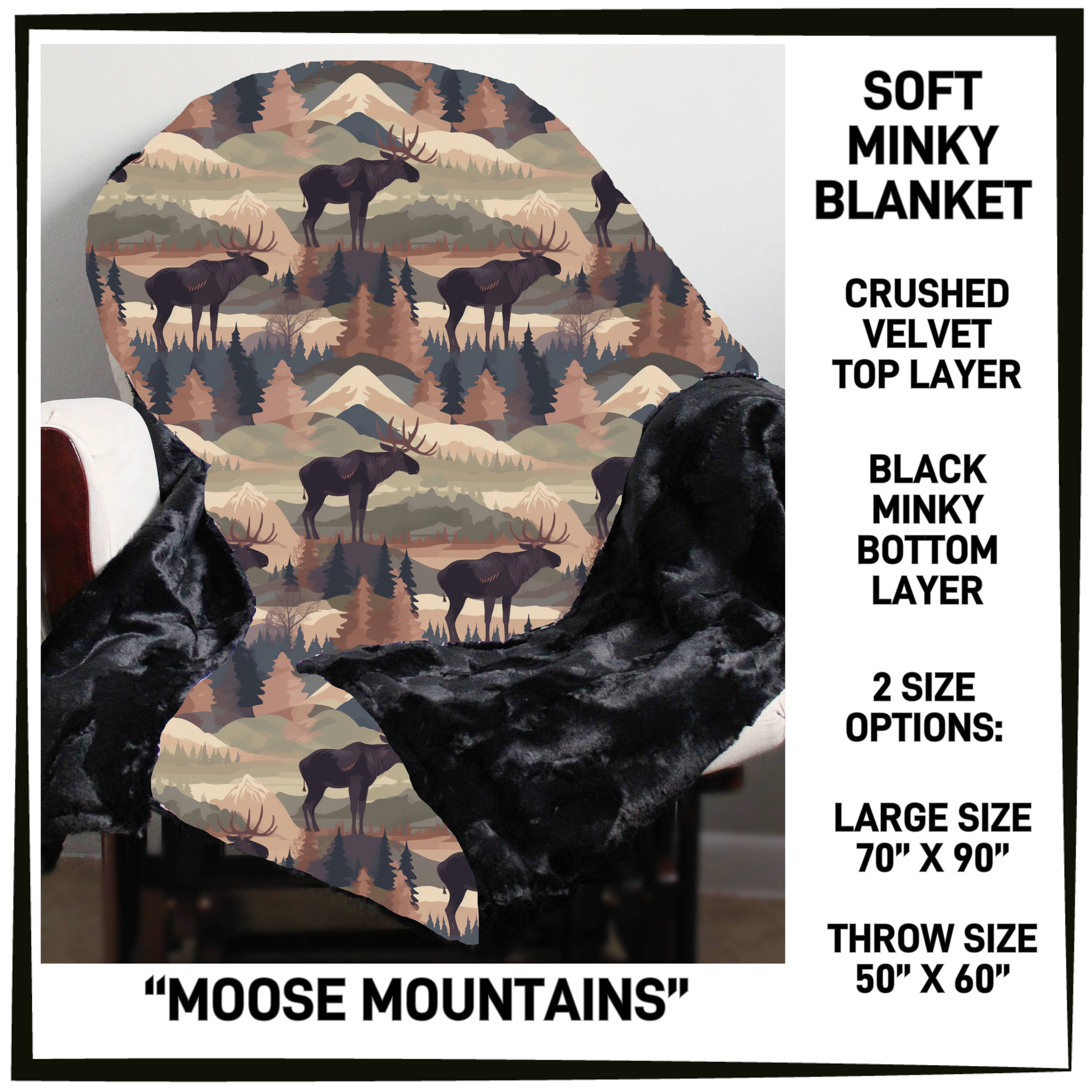 MK7B - Moose Mountains Minky Blanket - Preorder ETA: Late Dec