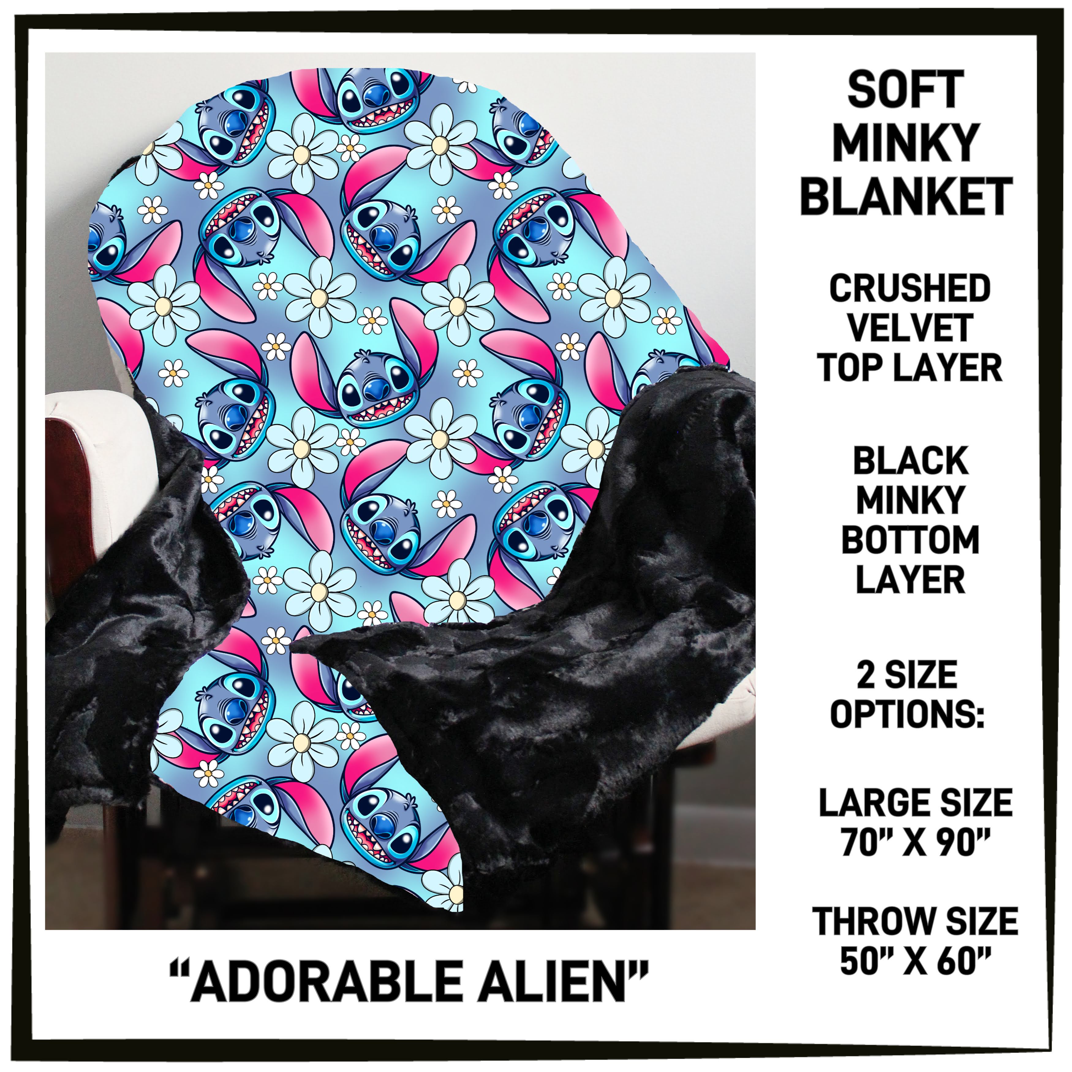 MK7B - Adorable Alien Minky Blanket - Preorder ETA: Late Dec