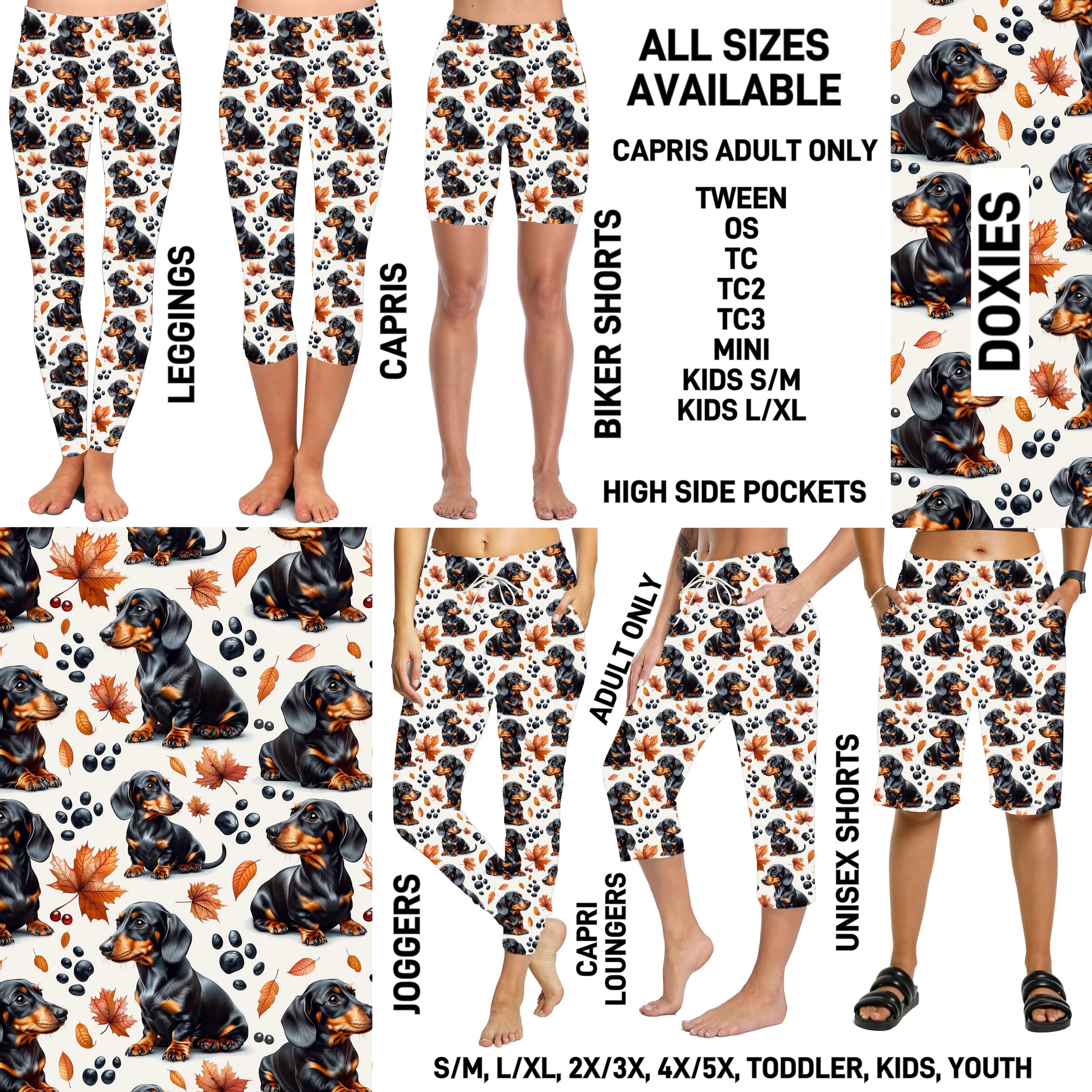 P1BR - Doxies Biker/Capris/Leggings with High Side Pockets - Preorder ETA: Mid May