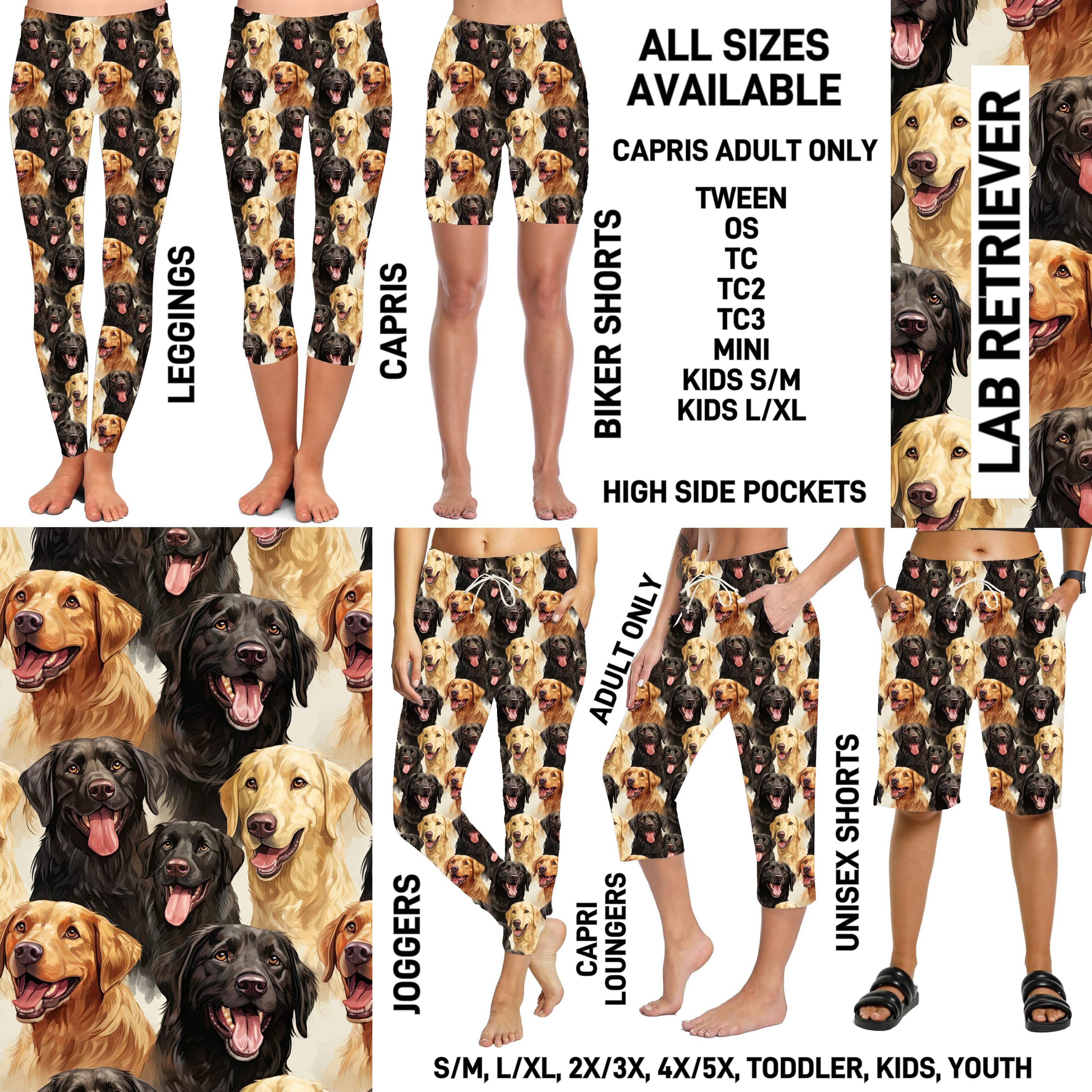 P1BR - Lab Retriever Full Joggers/Capri Loungers/Unisex Shorts - Preorder ETA: Mid May