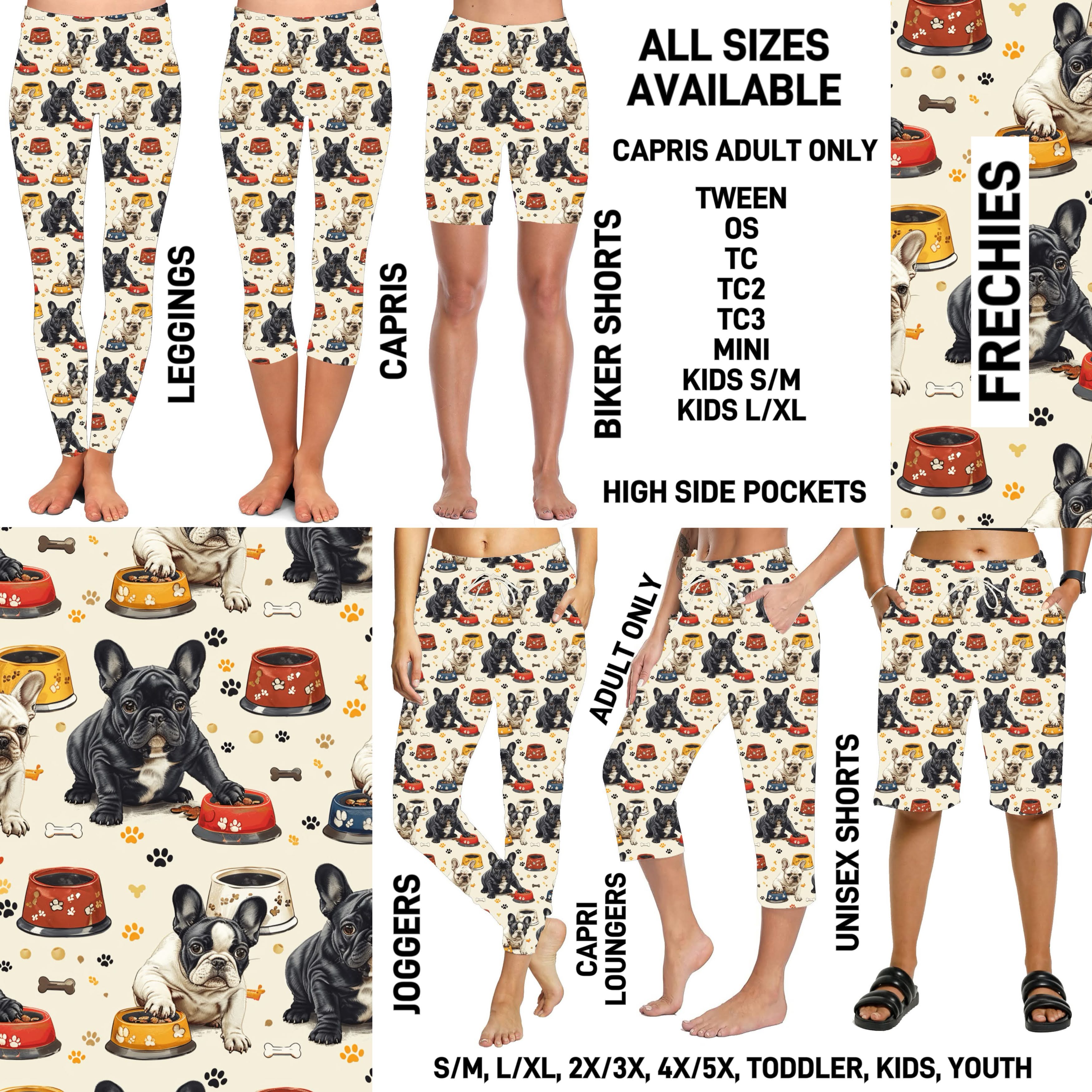 P1BR - Frenchies Biker/Capris/Leggings with High Side Pockets - Preorder ETA: Mid May