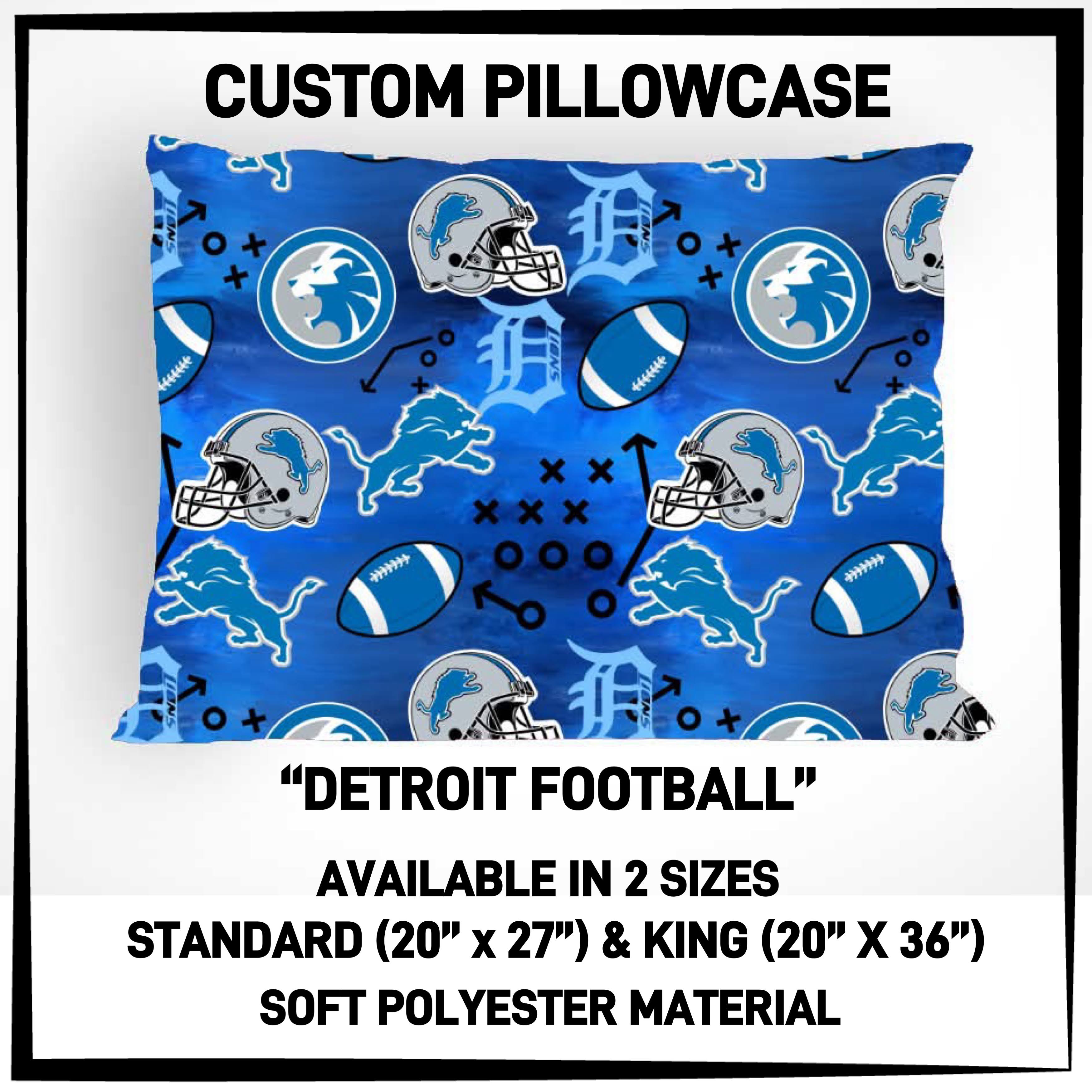 PW15 - Detroit Football Pillowcase - Preorder ETA: Late May