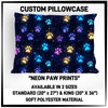 PW15 - Neon Paw Prints Pillowcase - Preorder ETA: Late May