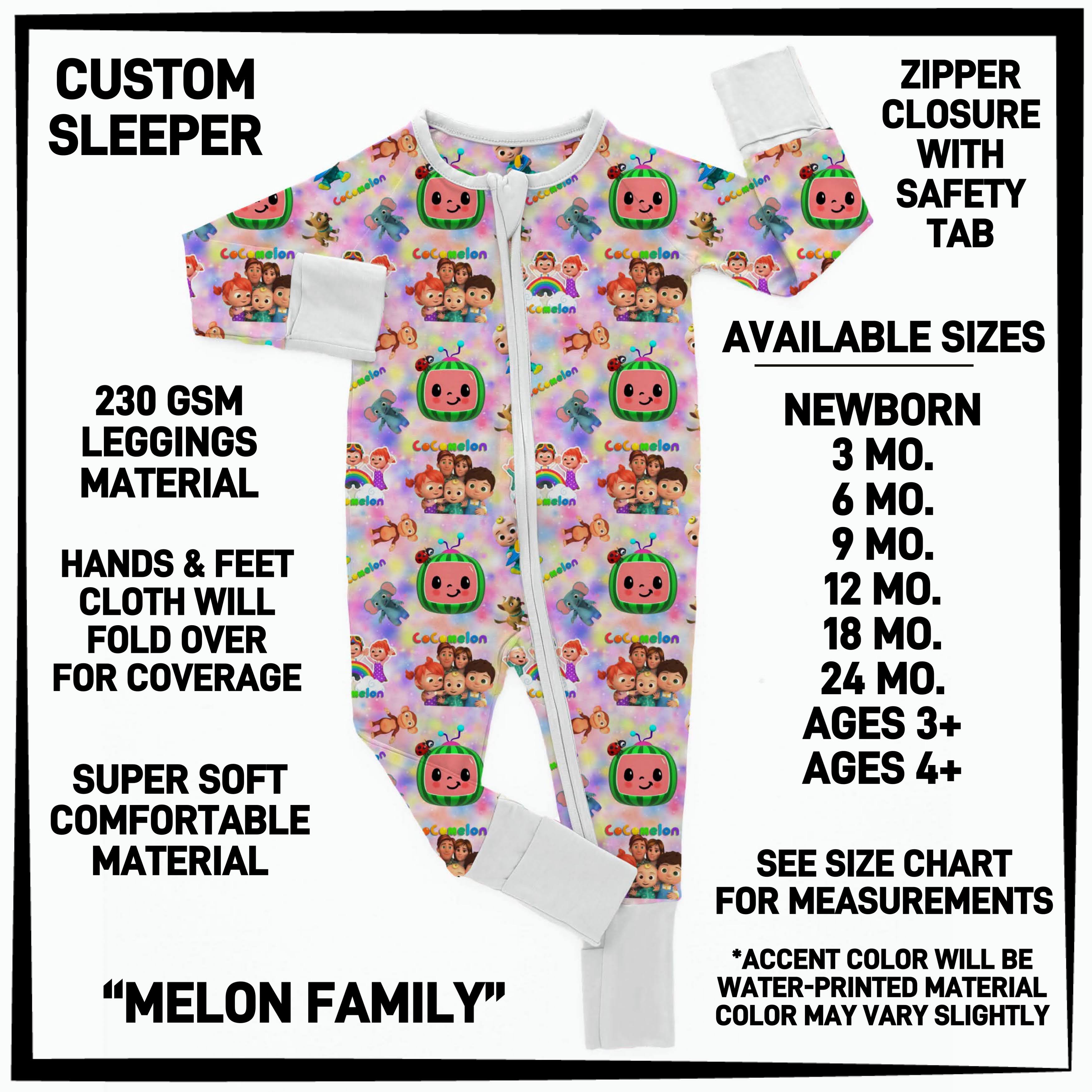 B3SP - Melon Family Baby Sleeper - Preorder ETA: Late May