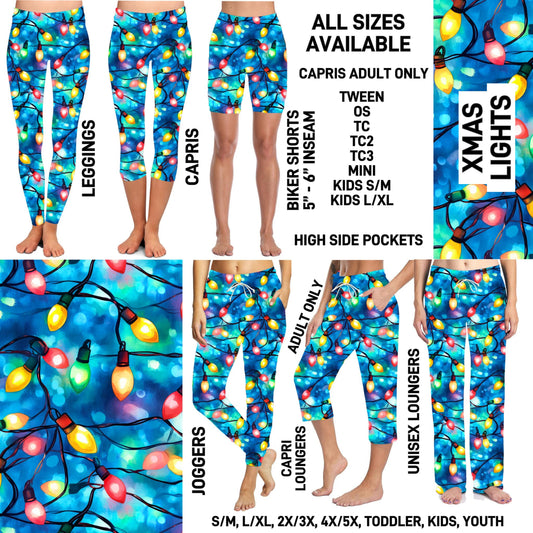 RTS - Xmas Lights Leggings with High Side Pockets