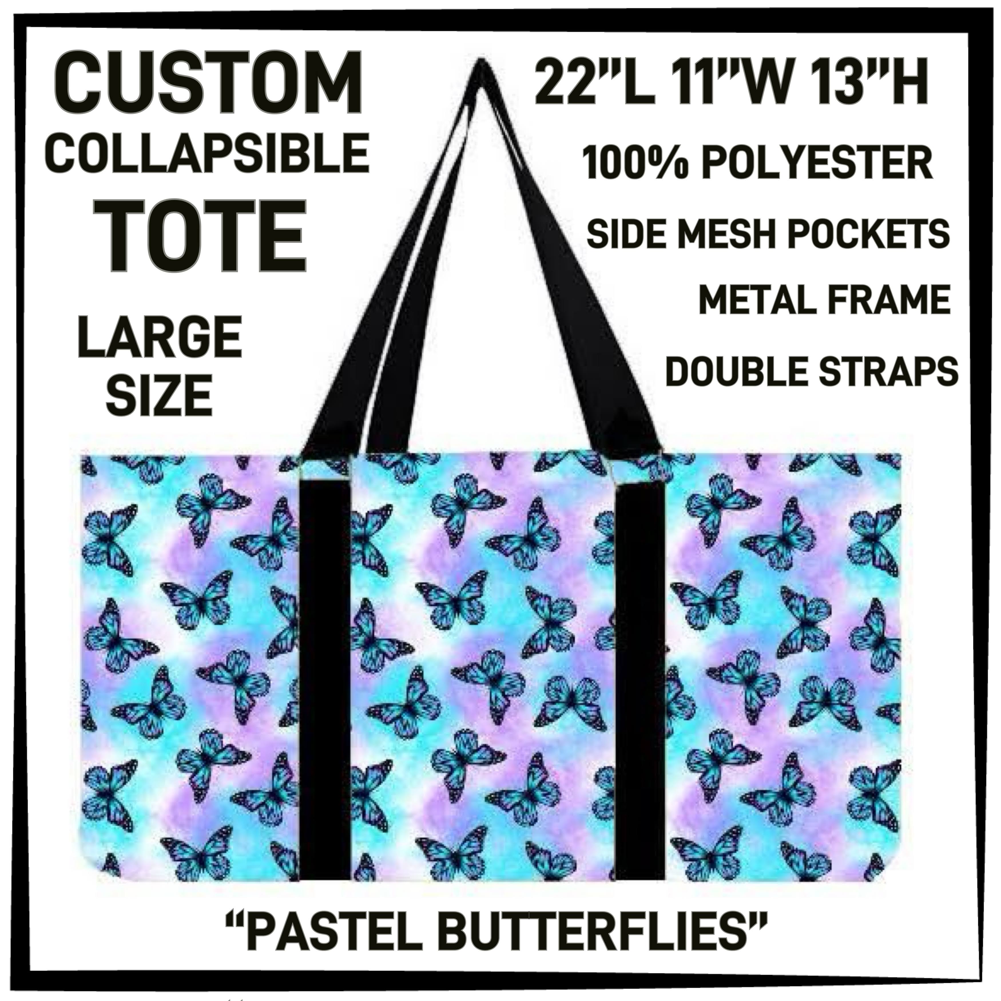 CP2T - Pastel Butterflies Collapsible Tote - Preorder ETA: Late May