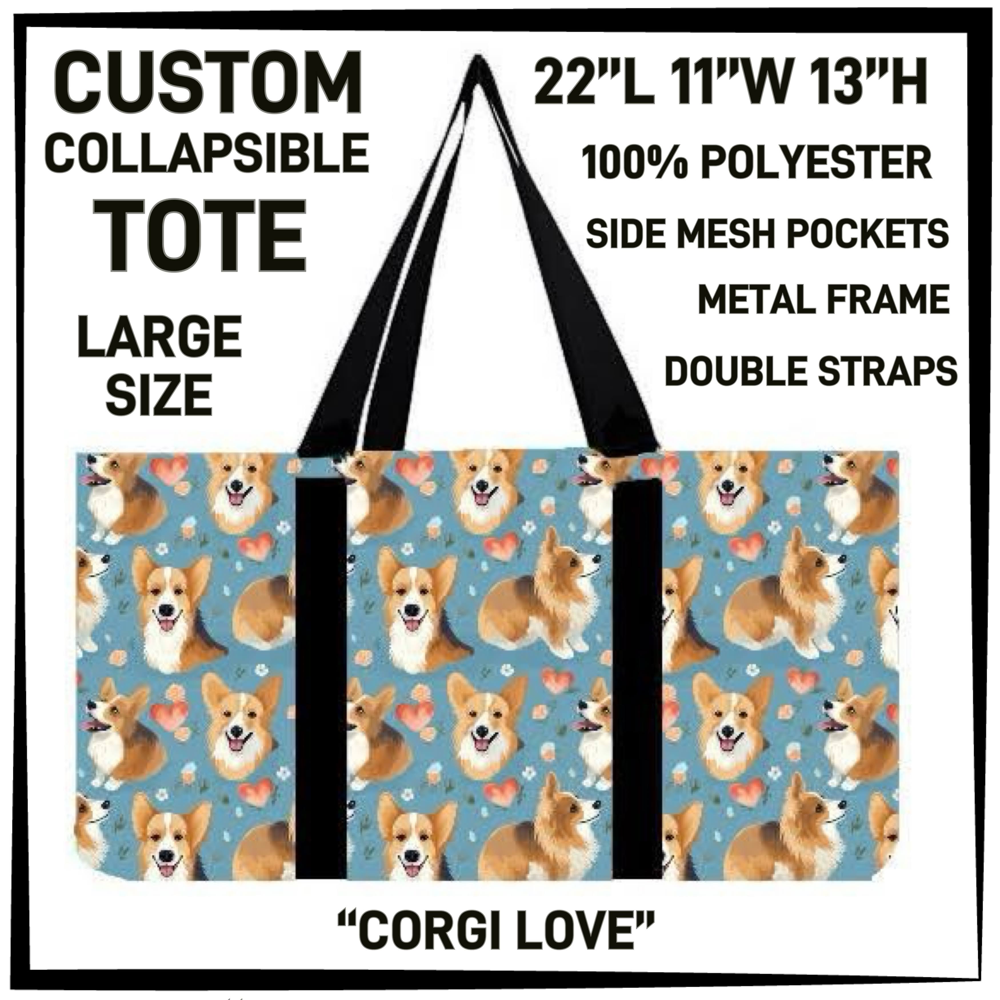 CP2T - Corgi Love Collapsible Tote - Preorder ETA: Late May