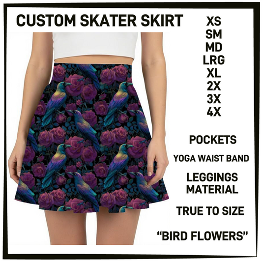 S1KR - Bird Flowers Skater Skirt - Preorder Closing 4/7 ETA: Early June