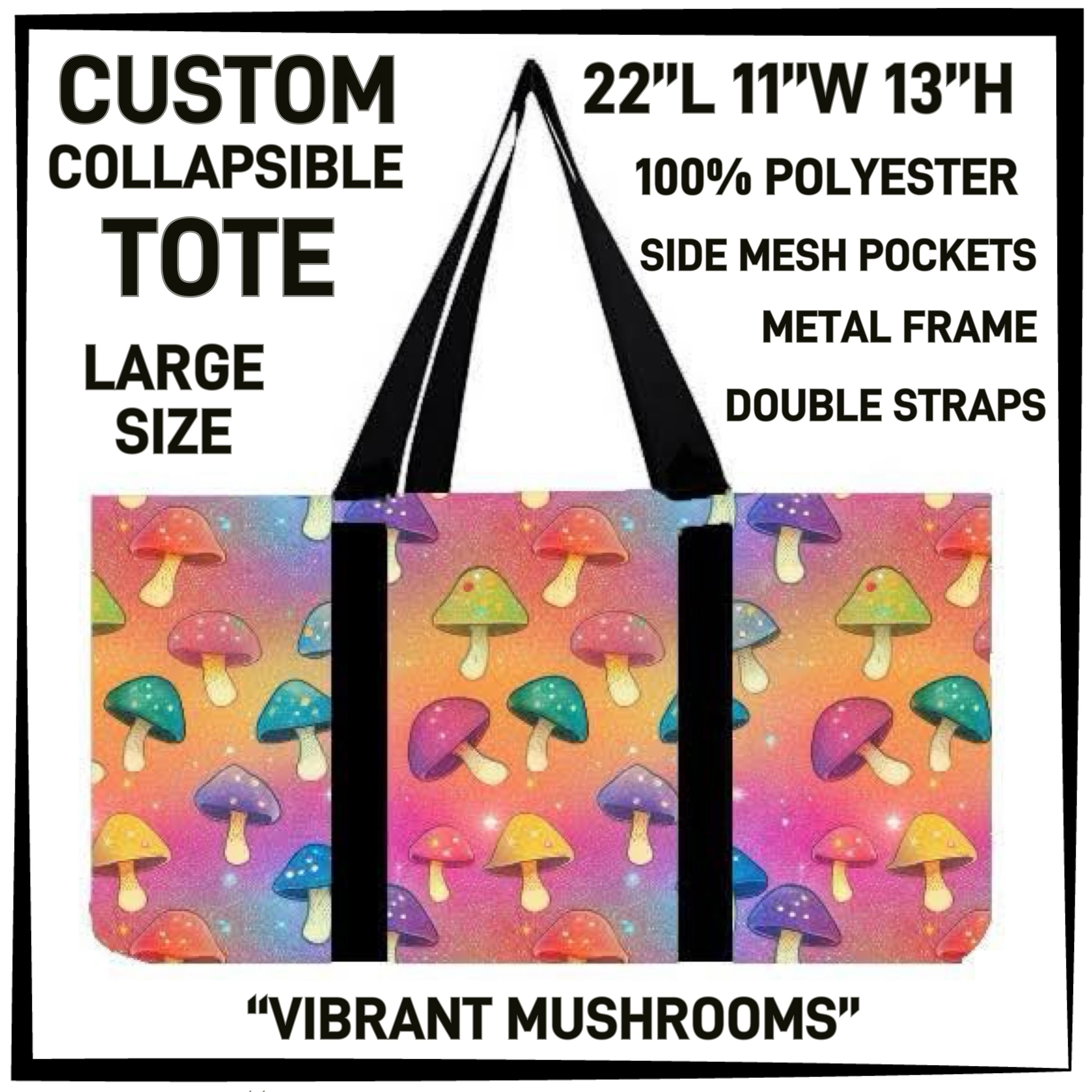 CP2T - Vibrant Mushrooms Collapsible Tote - Preorder ETA: Late May