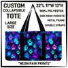 CP2T - Neon Paw Prints Collapsible Tote - Preorder ETA: Late May