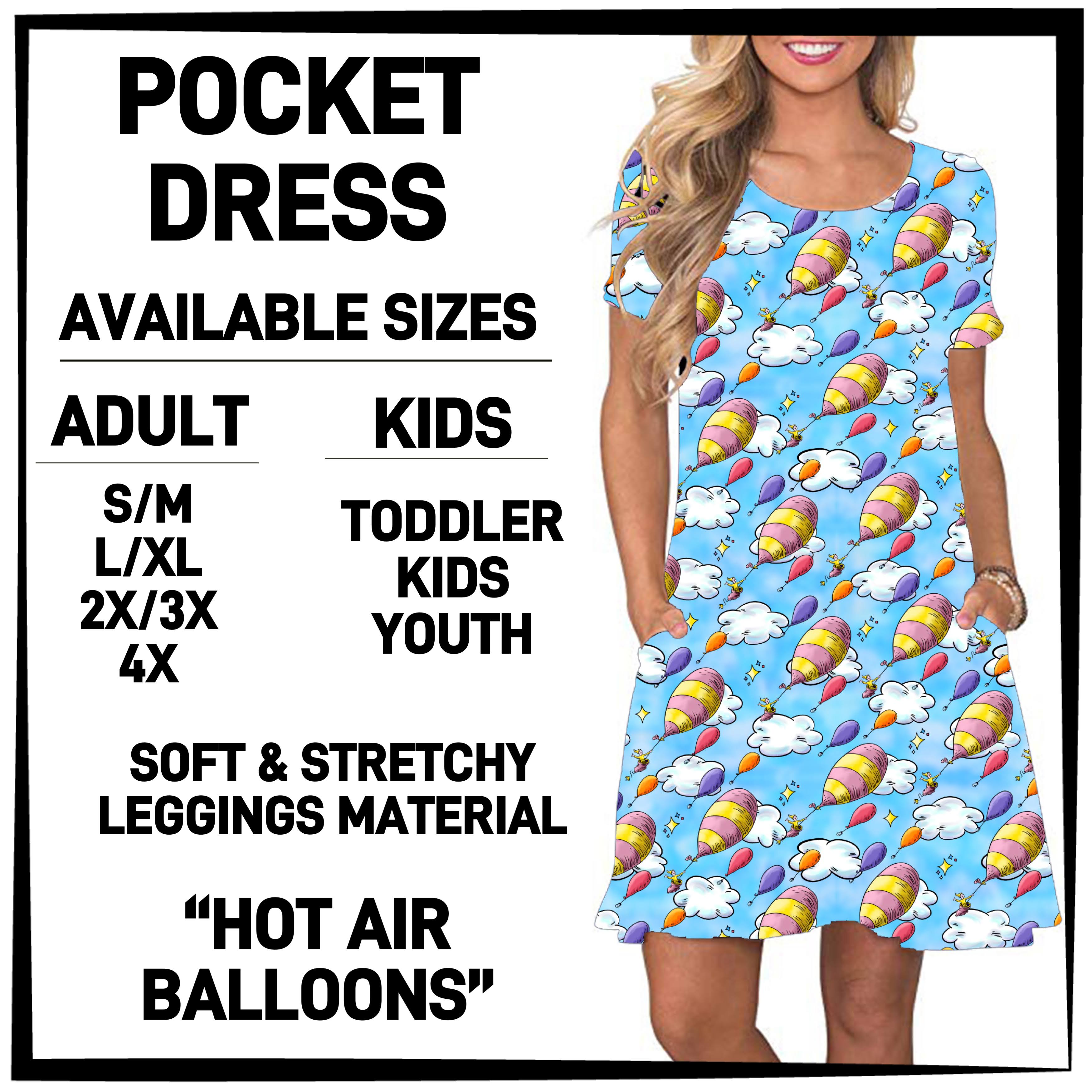 DR2S - Hot Air Balloons Pocket Dress - Preorder ETA: Mid-Jan