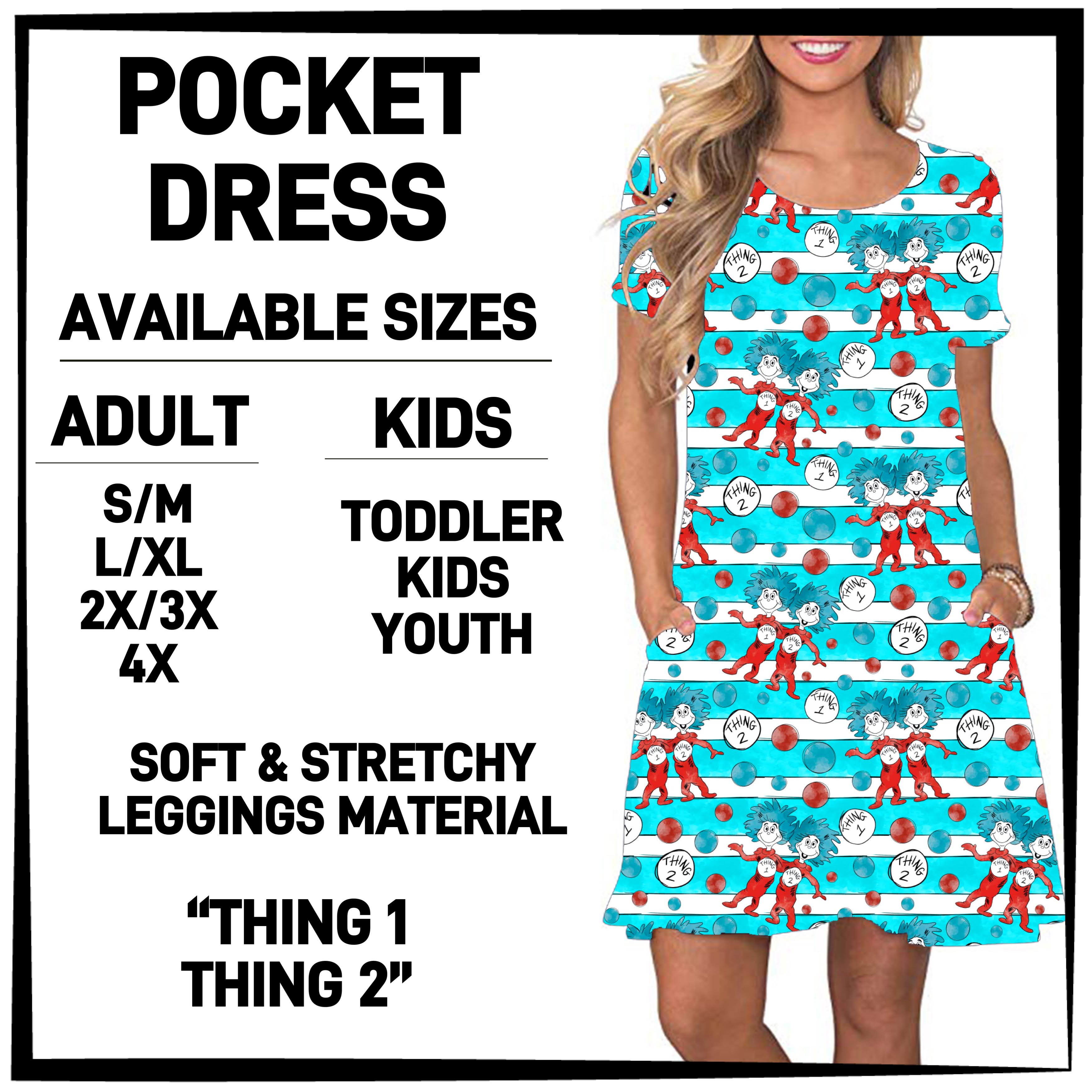 DR2S - Thing 1 Thing 2 Pocket Dress - Preorder ETA: Mid-Jan