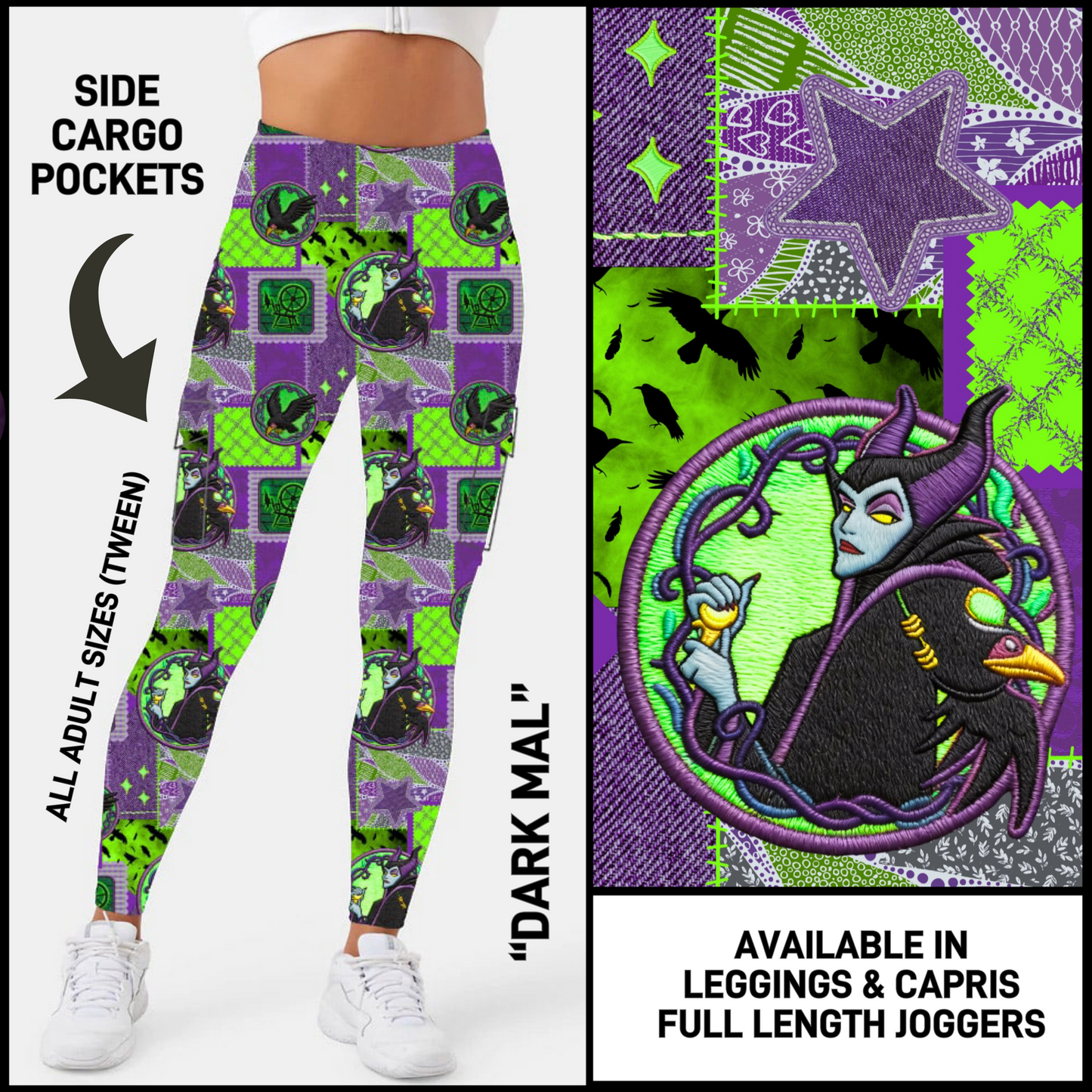CR2G - Dark Mal Capris/Leggings/Unisex Joggers with Cargo Pockets - Preorder Closing 8/23 ETA: Mid-Oct