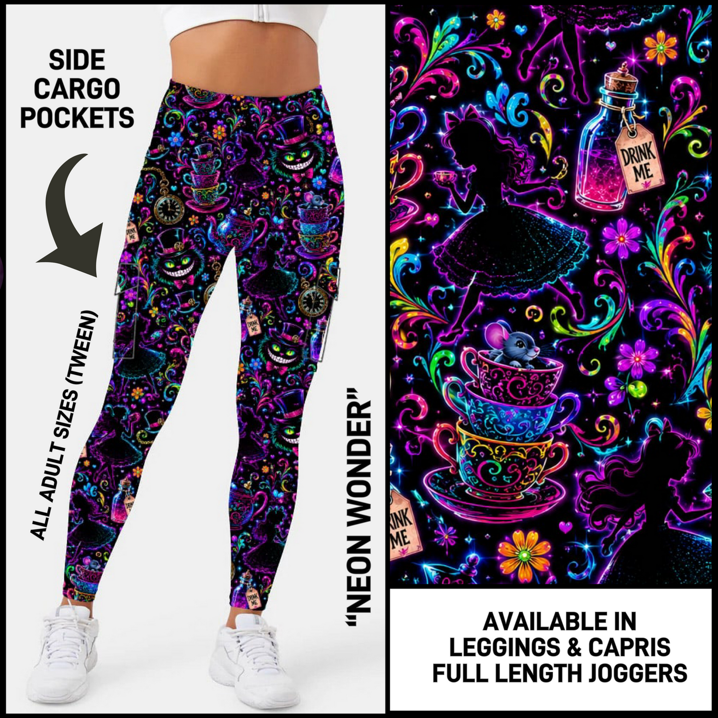 CR2G - Neon Wonder Capris/Leggings/Unisex Joggers with Cargo Pockets - Preorder Closing 8/23 ETA: Mid-Oct