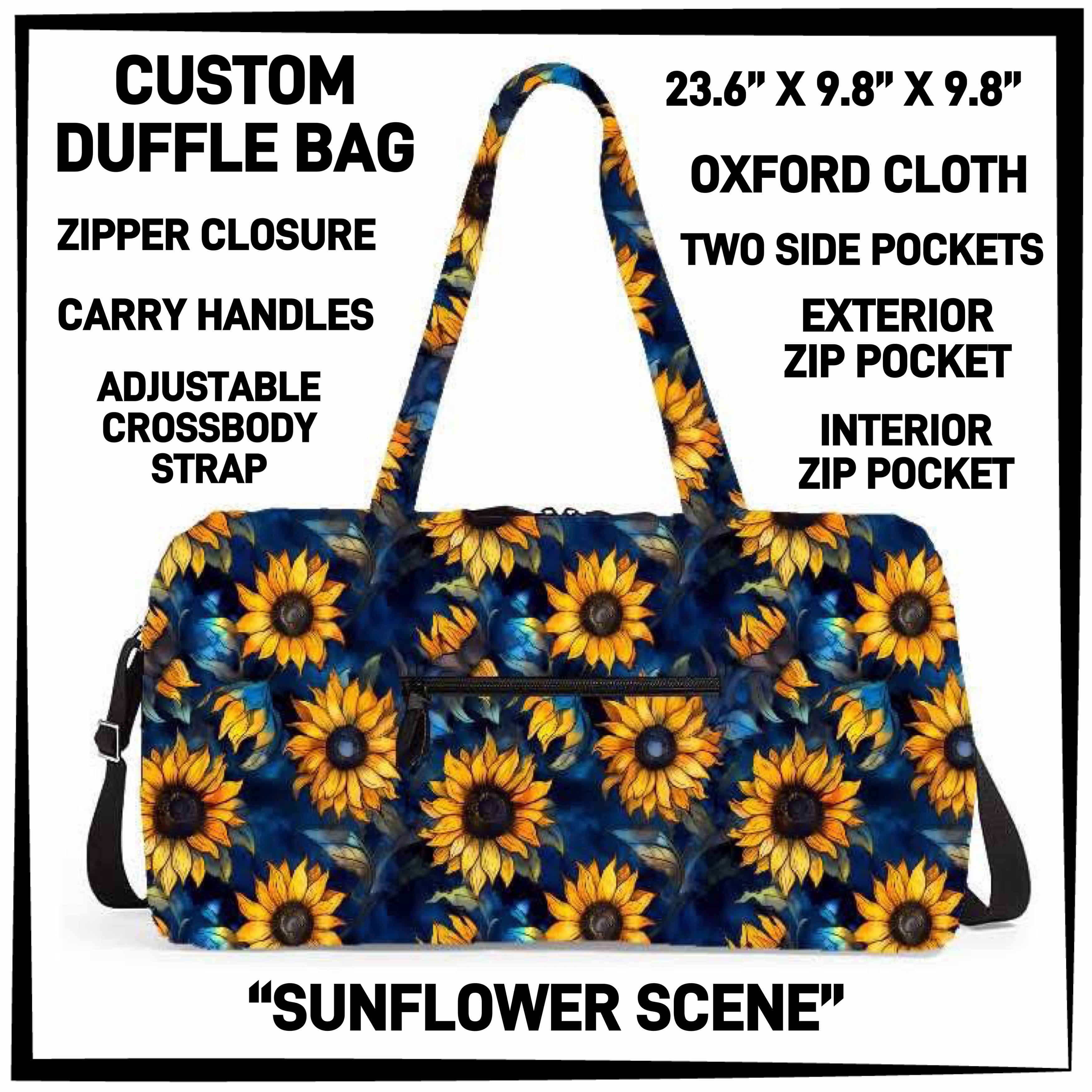 D2FF - Sunflower Scene Duffel Bag - Preorder ETA: Early June