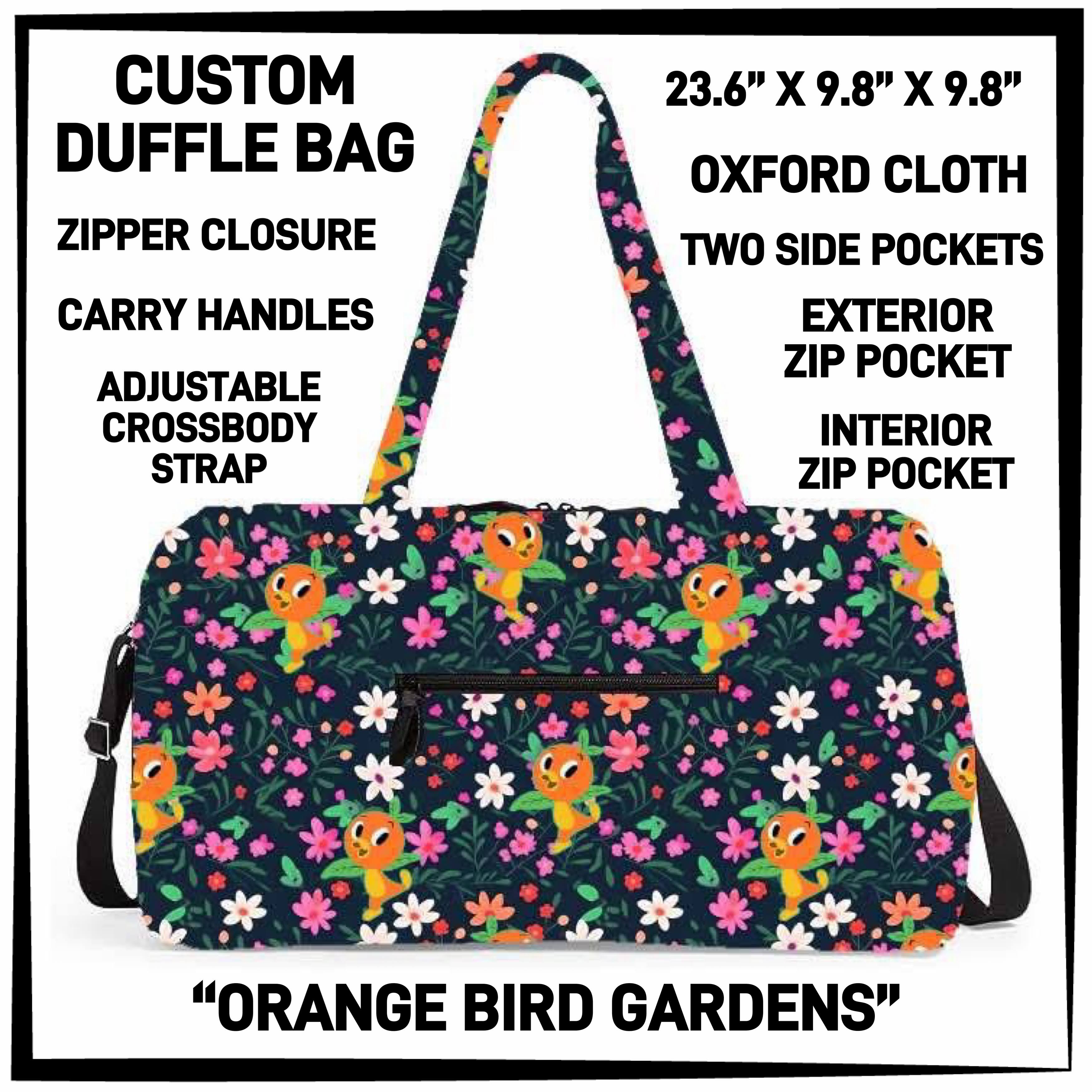 D2FF - Orange Bird Gardens Duffel Bag - Preorder ETA: Early June