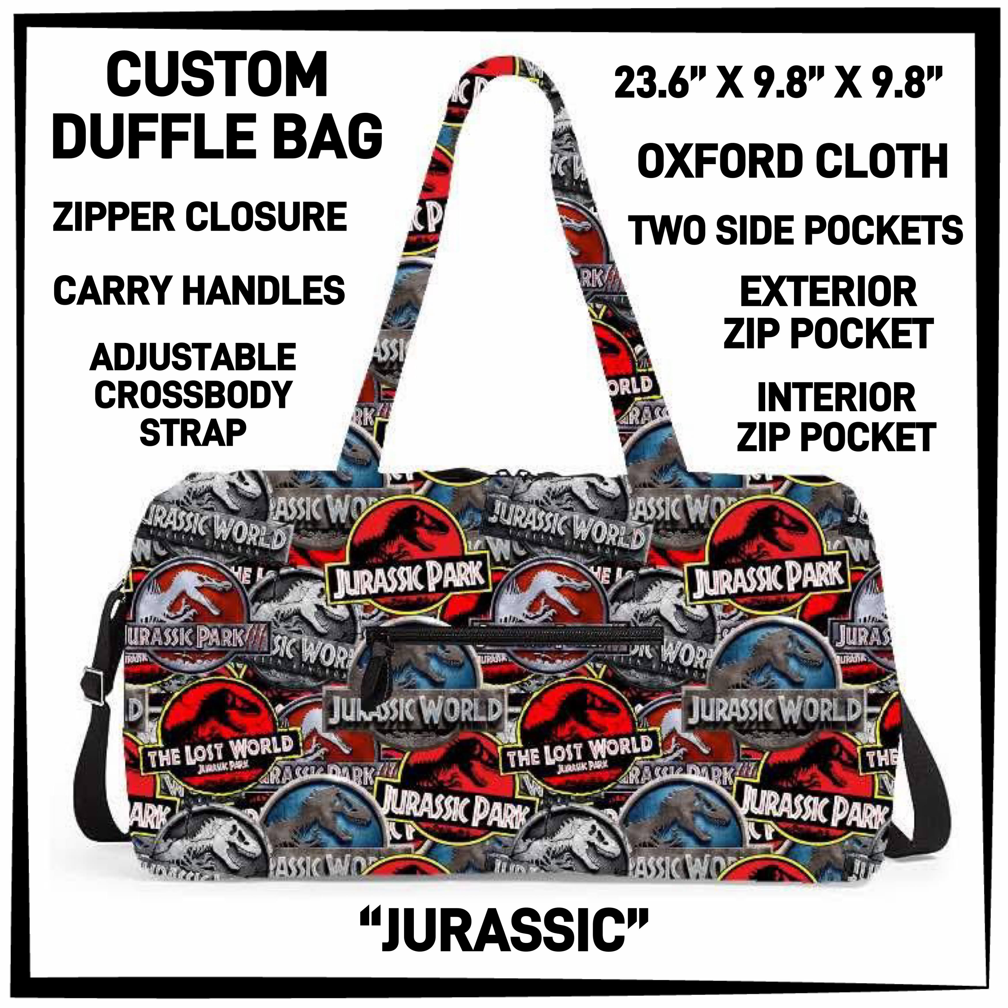 D2FF - Jurassic Duffel Bag - Preorder ETA: Early June