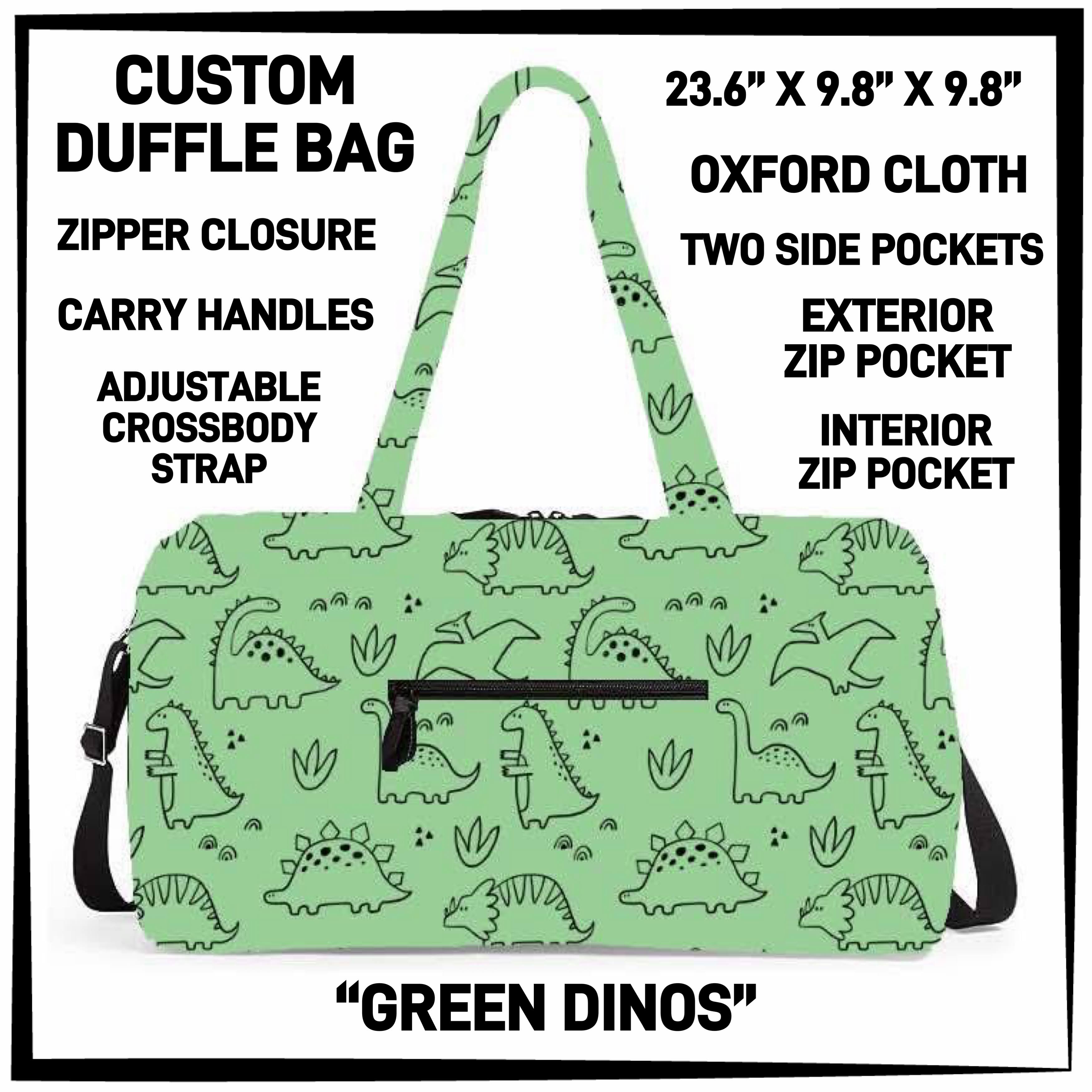 D2FF - Green Dinos Duffel Bag - Preorder ETA: Early June