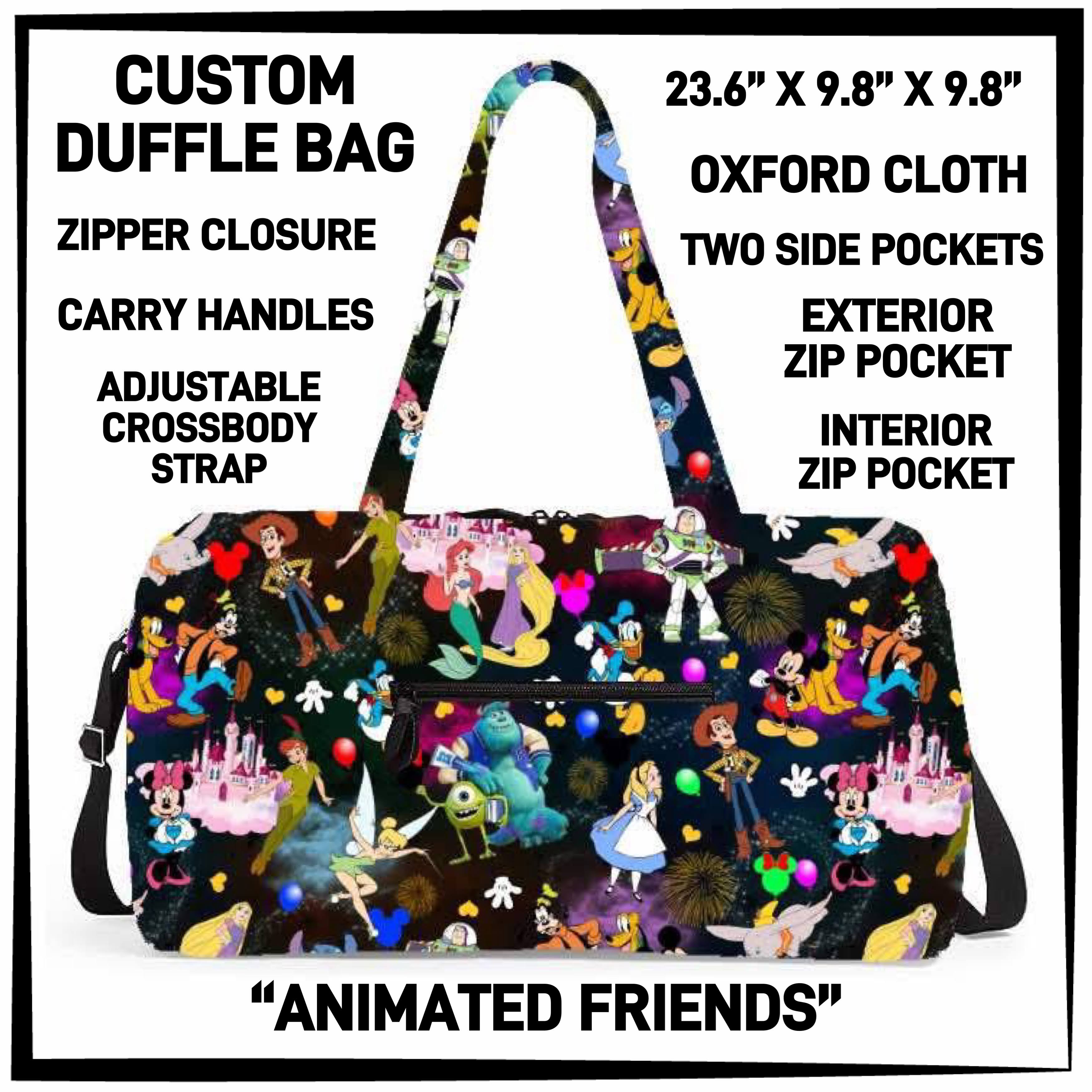 D2FF - Animated Friends Duffel Bag - Preorder ETA: Early June